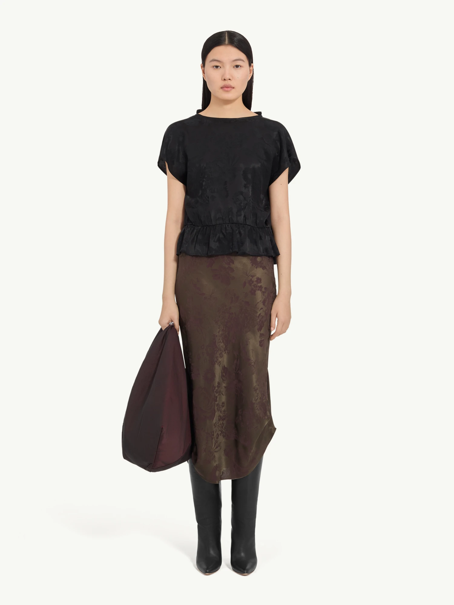 Женский топ MM6 Maison Margiela Jacquard Black