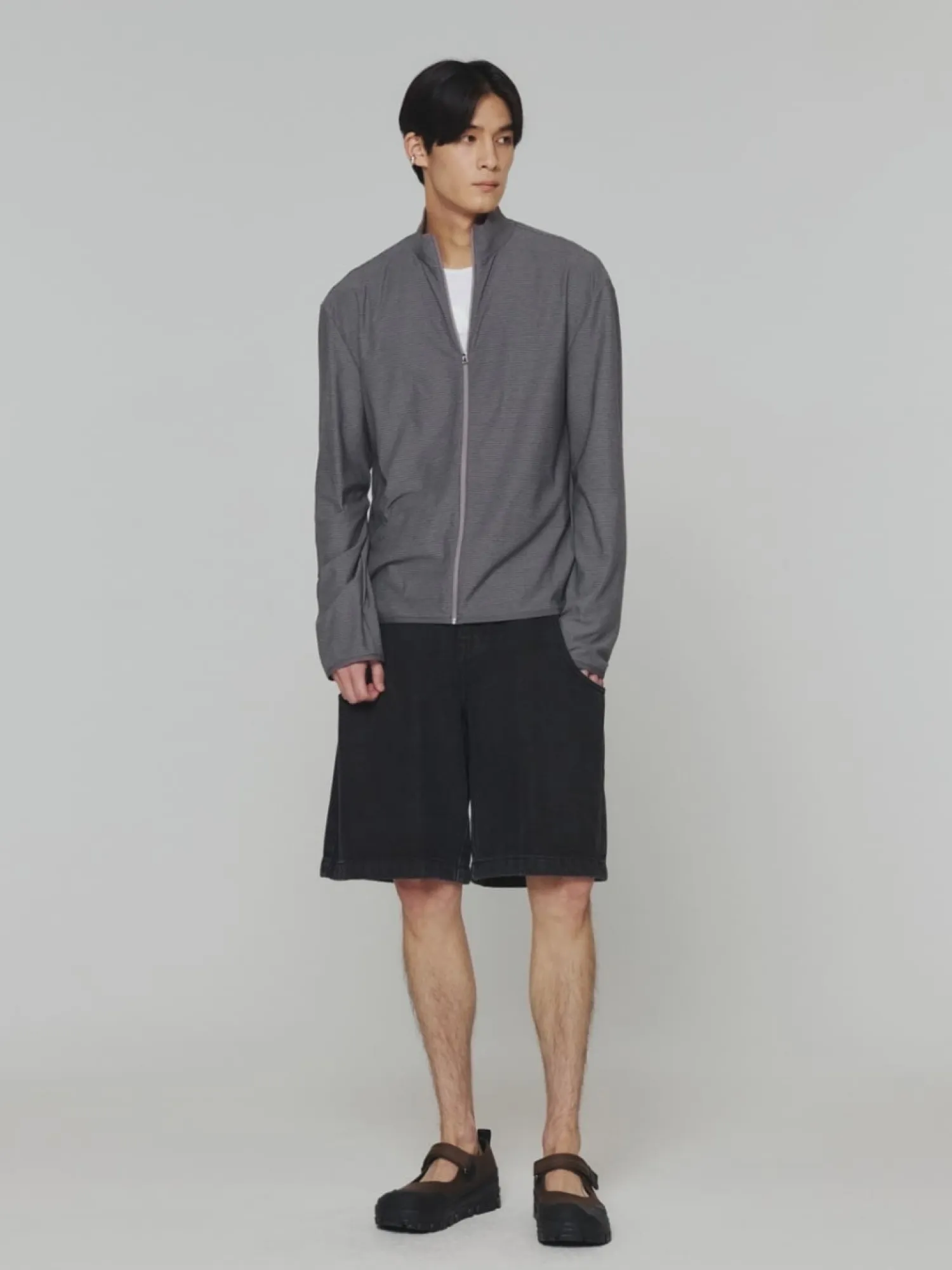 Шорты AMOMENTO Cut-Out Pocket Denim Black