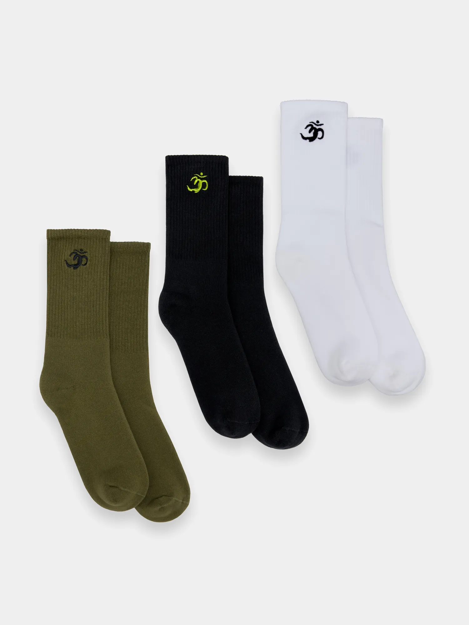 Носки MAHARISHI 1496 Om Temple Embroidered Olive/Black/White