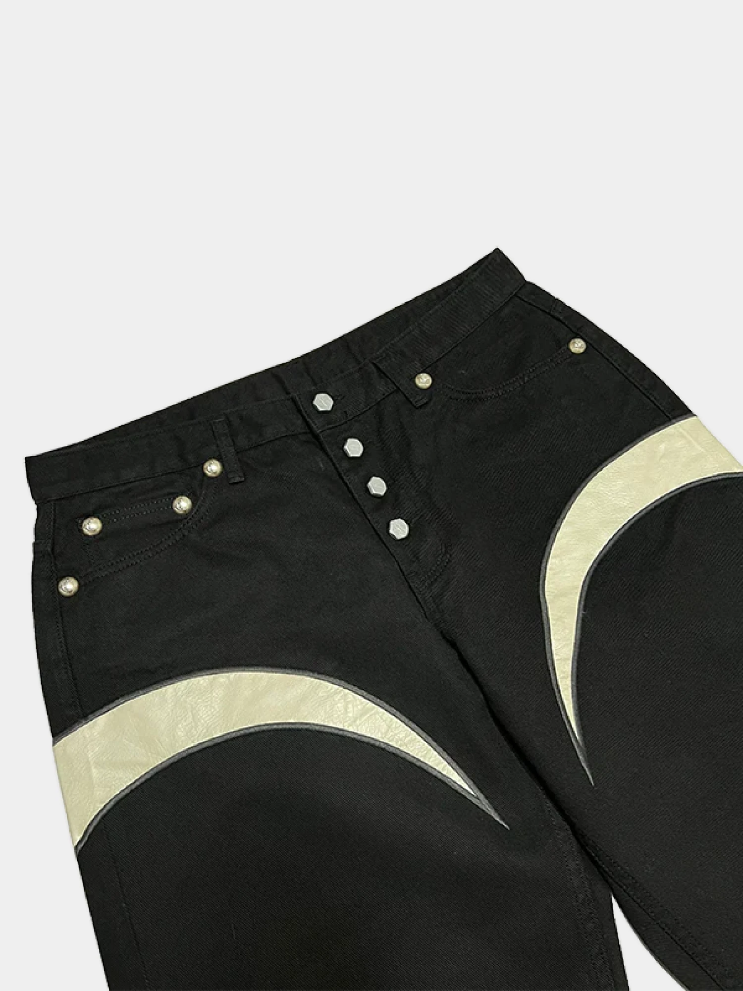 Джинсы Thug Club TC Leather Washing Denim Black White