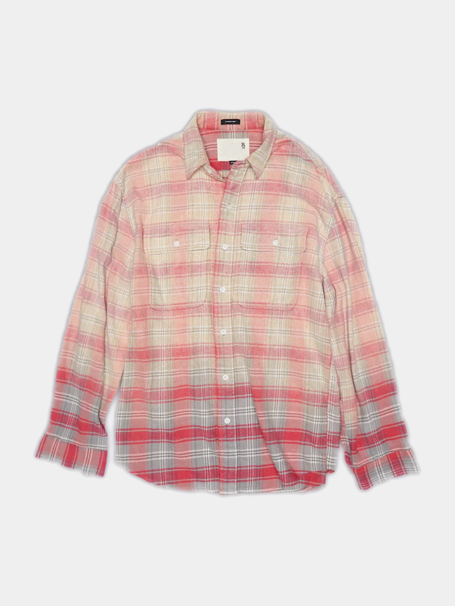 Женская рубашка R13 Relaxed Workshirt Pink Grey Plaid