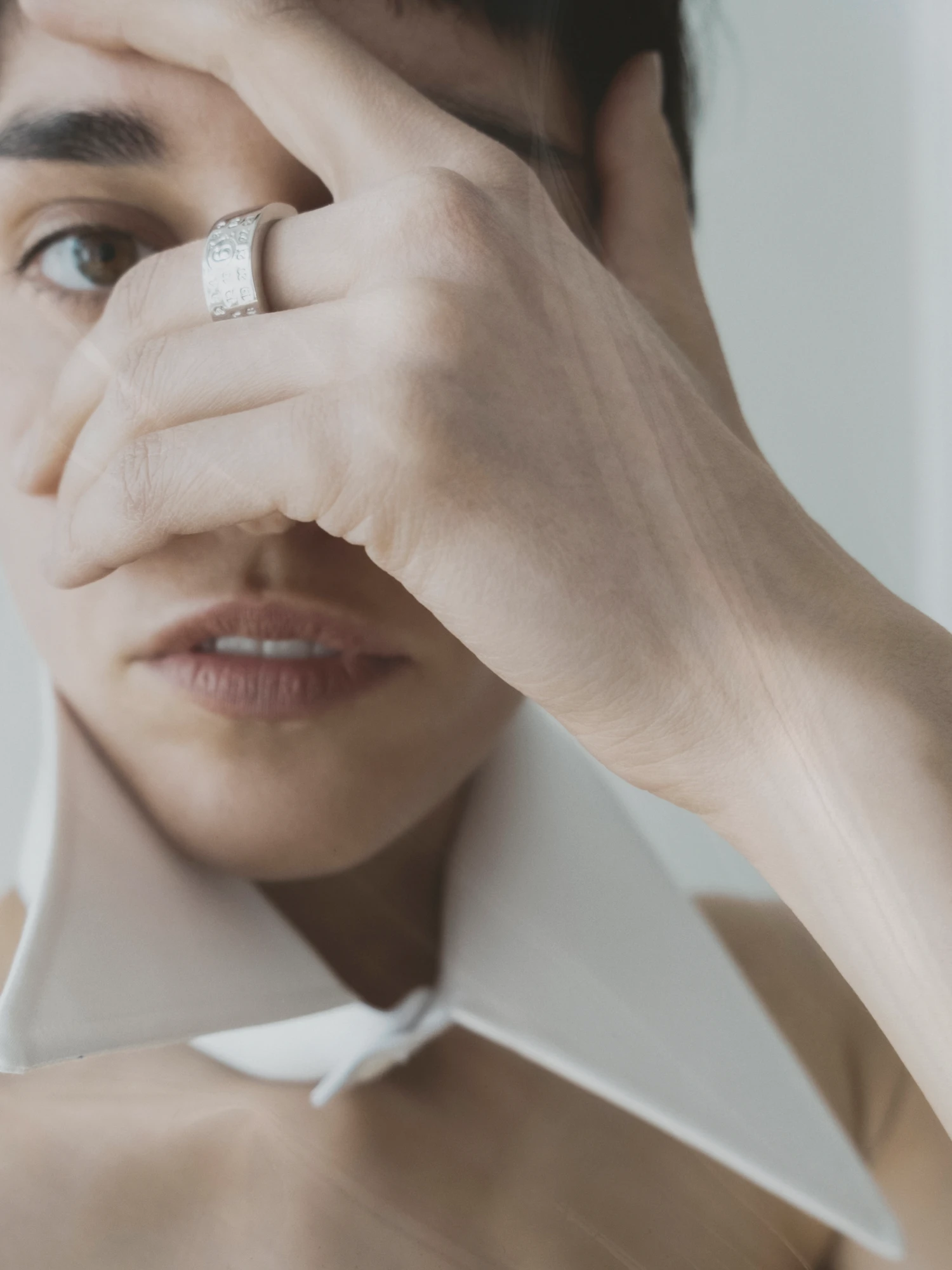Кольцо MM6 Maison Margiela Minimal Numeric Cuff Ring