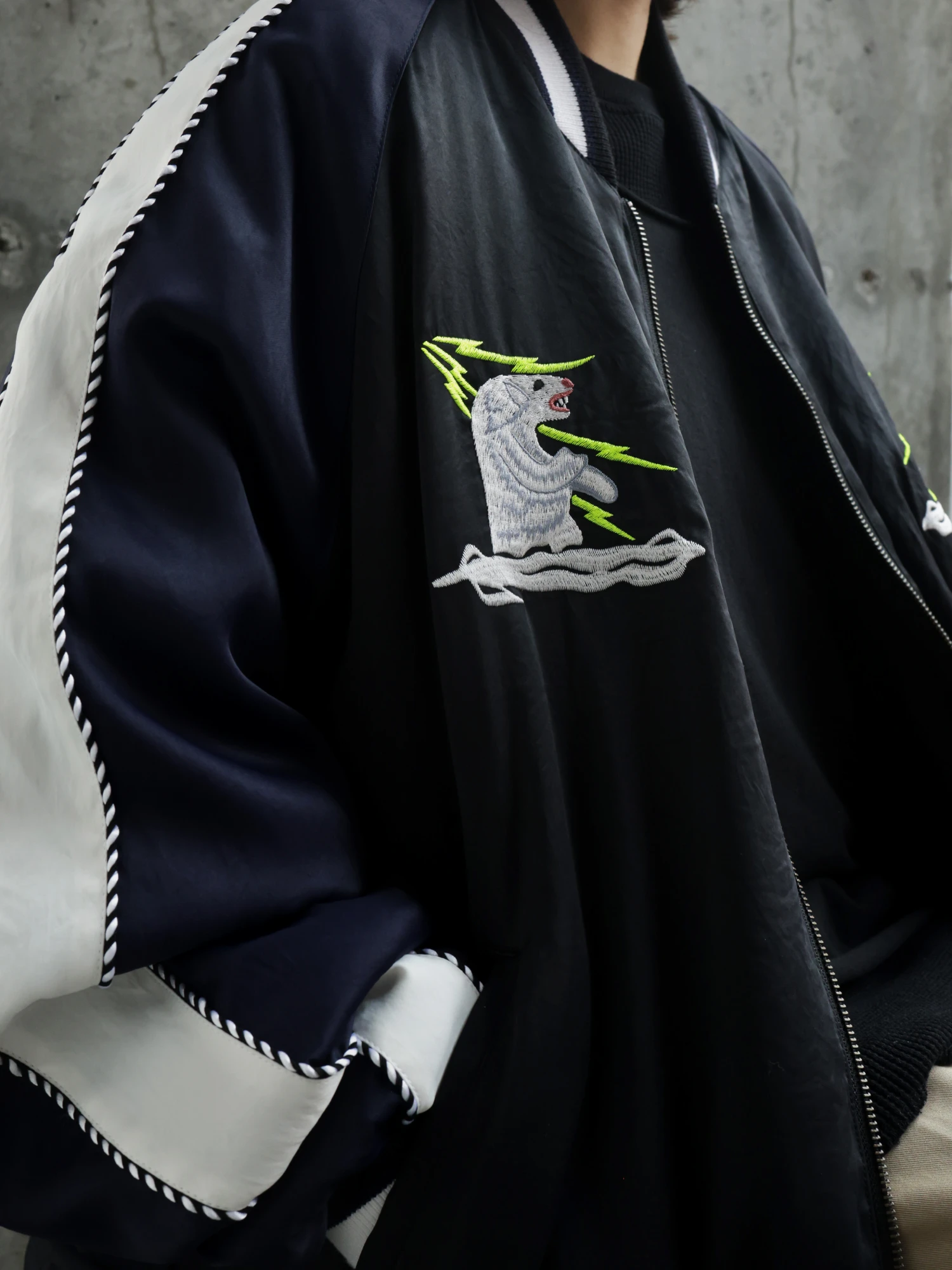 Бомбер FACETASM Souvenir Jacket Black Navy