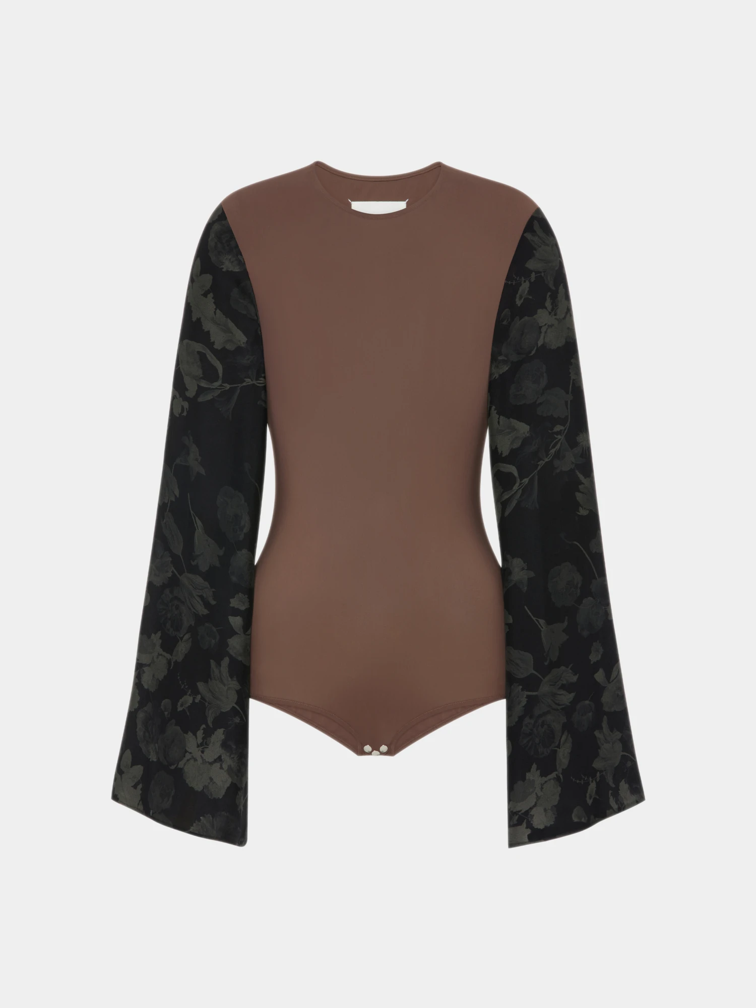Женское боди Maison Margiela Bodysuit With Flared Sleeves Brown