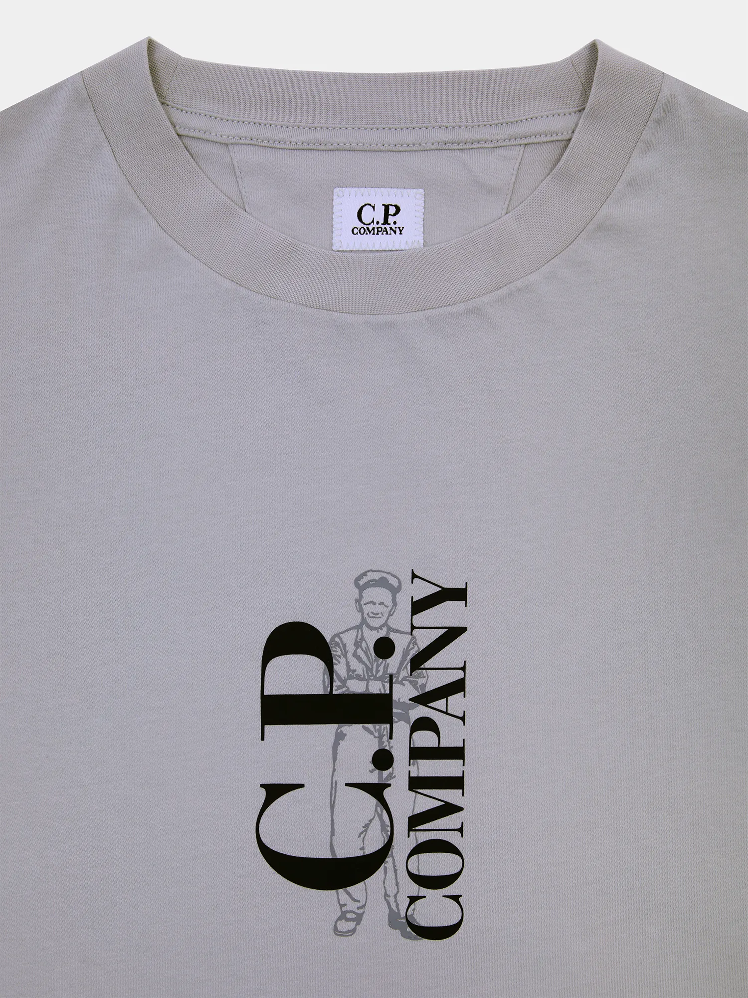 Футболка C.P. Company 30/1 Jersey Logo Blue Fox