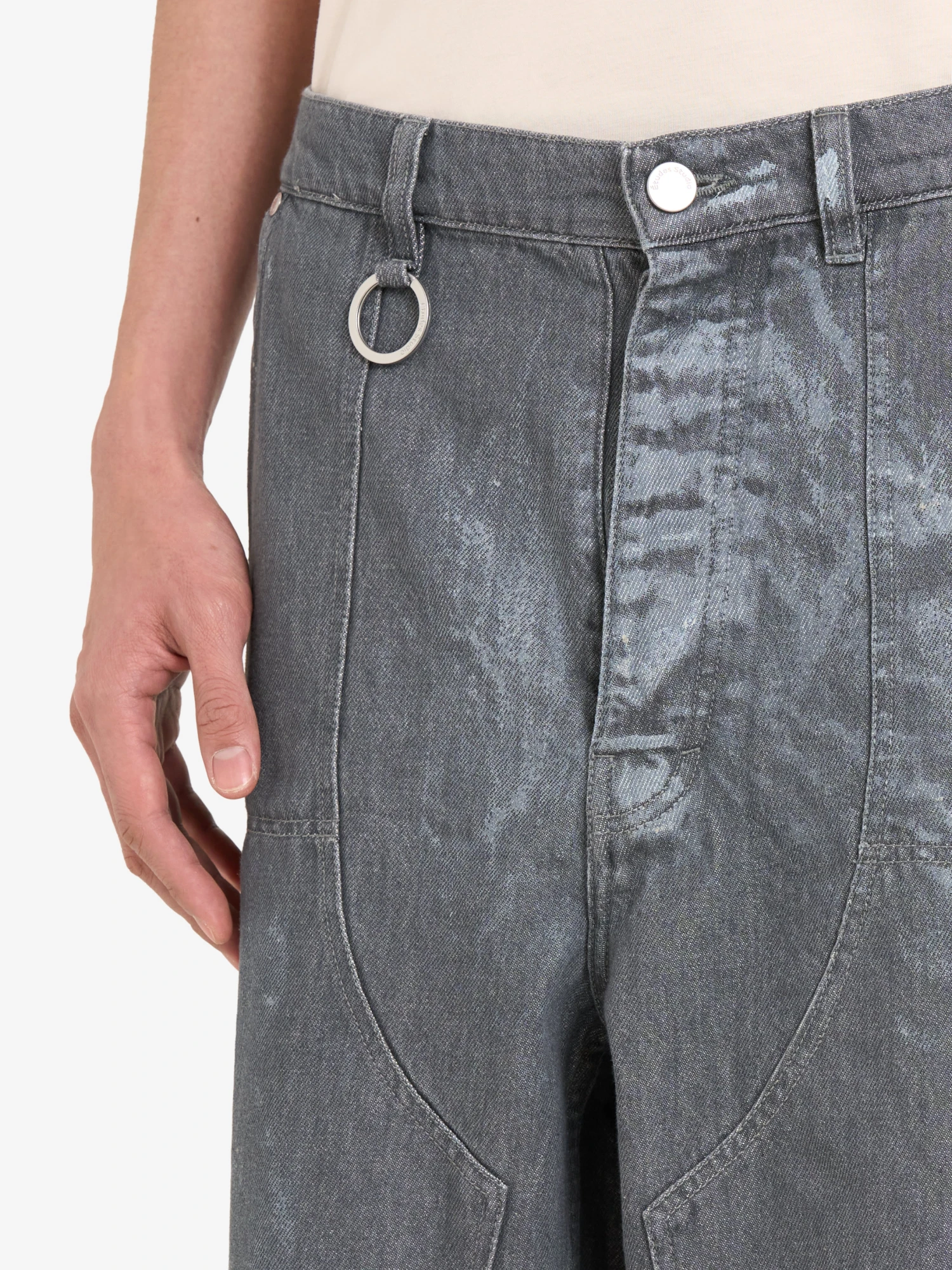 Шорты Études Loose Jeans Shorts Paint Grey