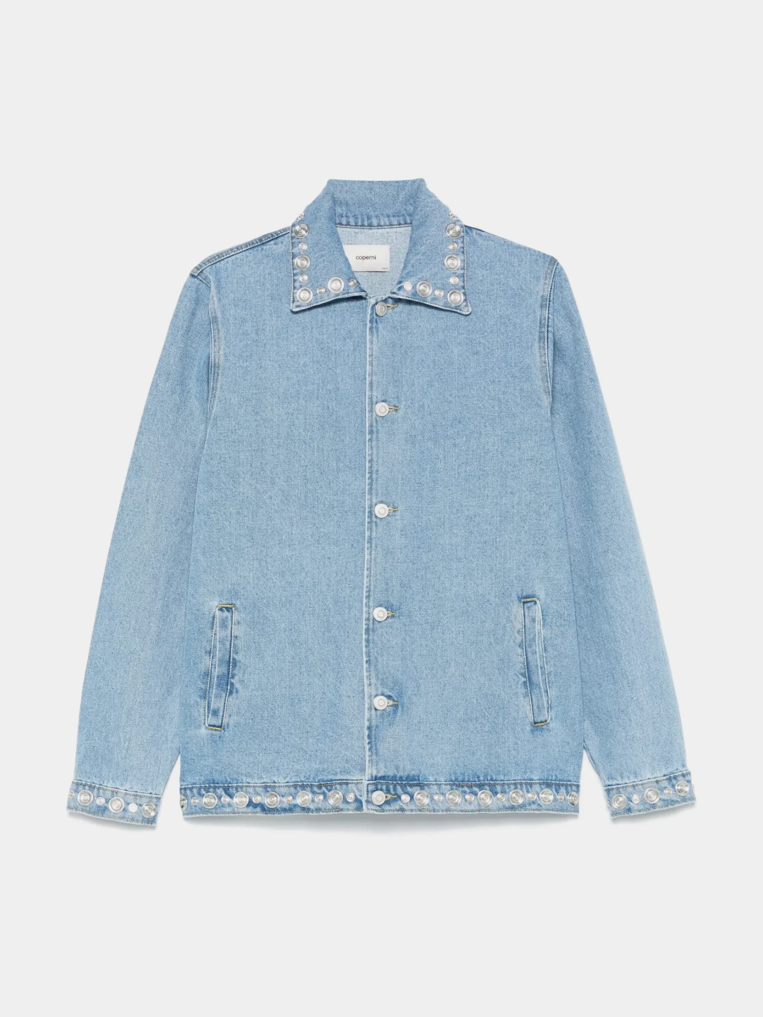 Женская Джинсовая Куртка Coperni Studded Jacket Blue