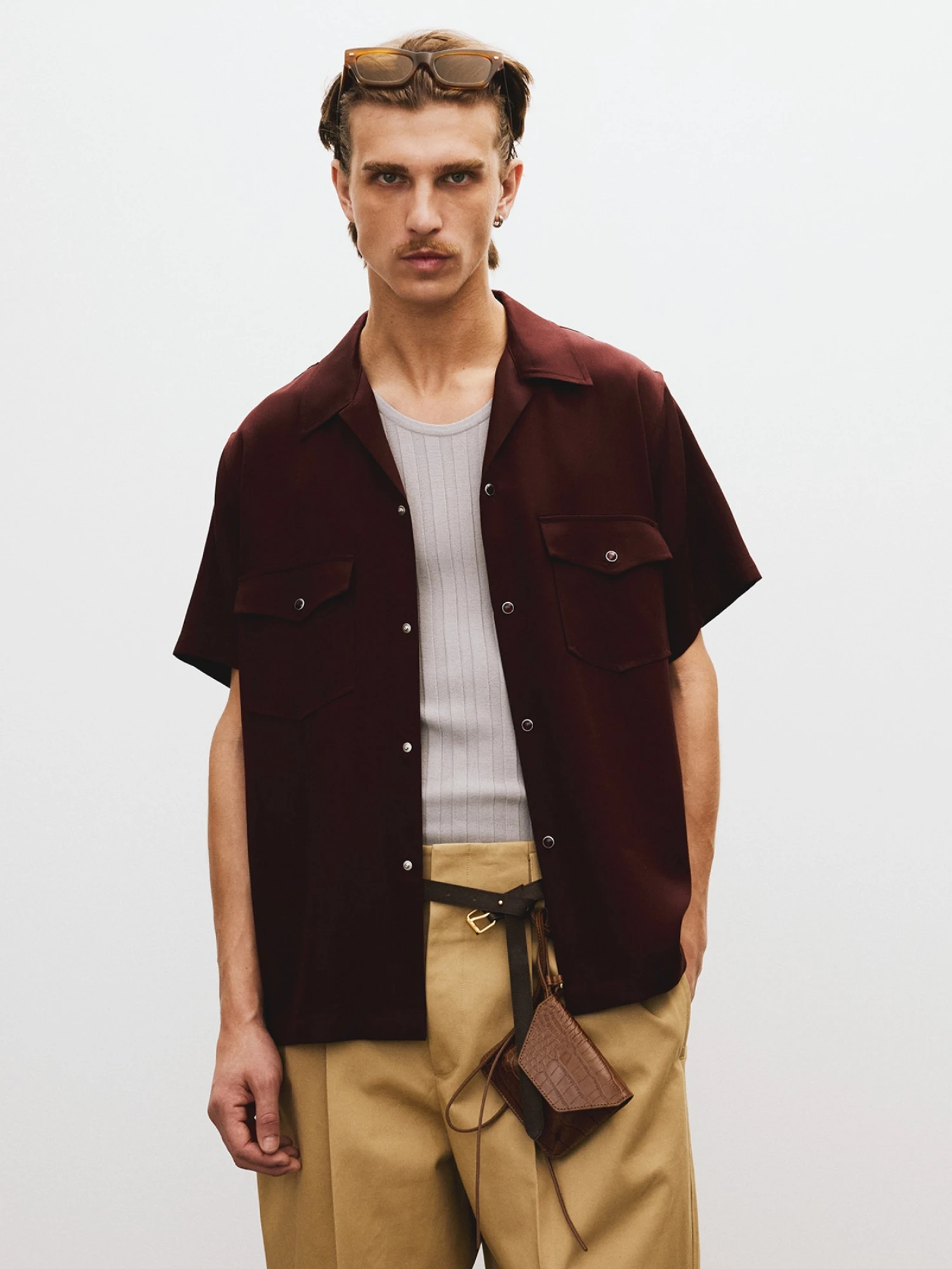 Рубашка Recto Camp Collar Western Club Wine