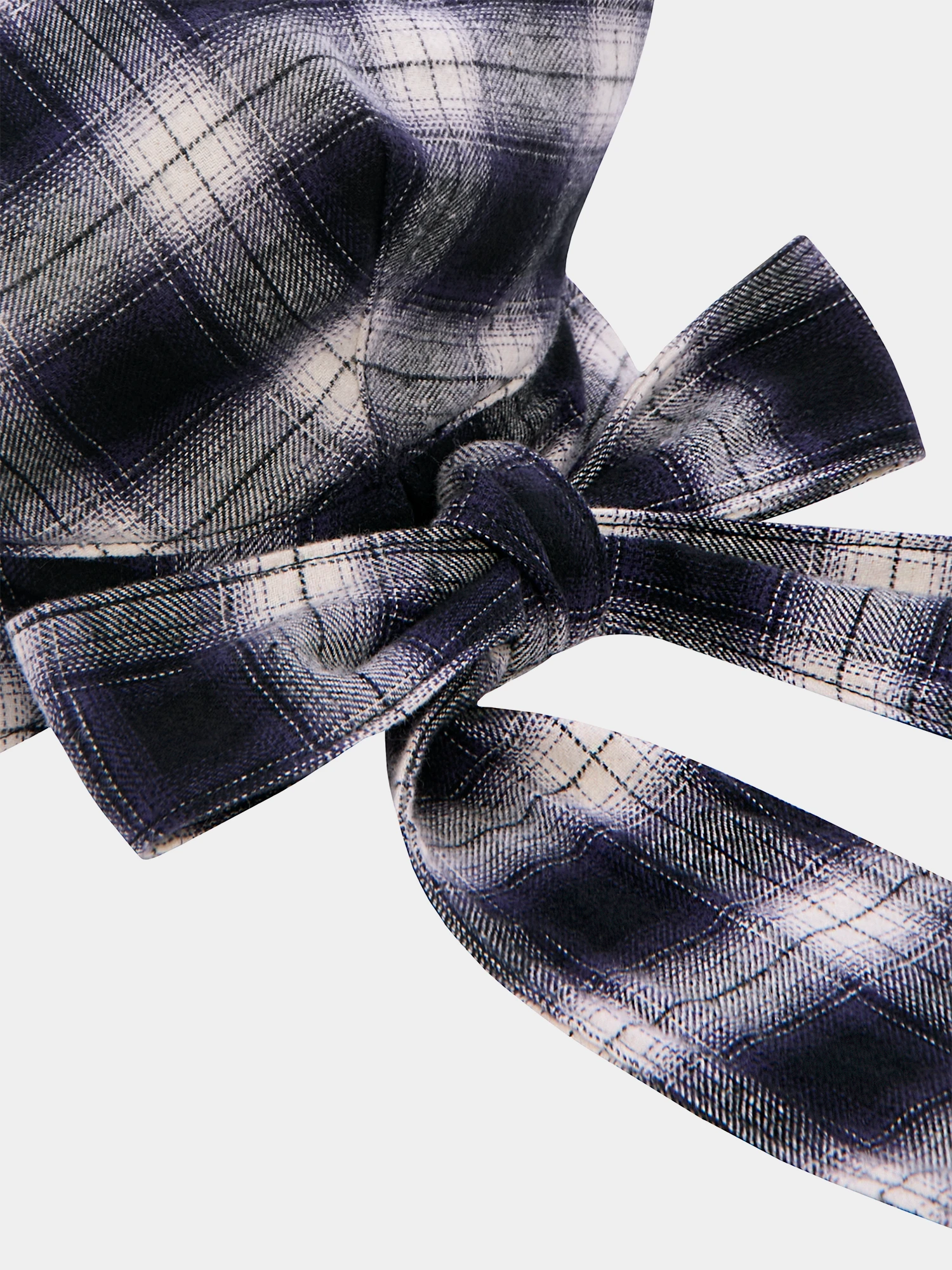 Берет JUNTAE KIM Scarf Tie Neck Beret Blue Check