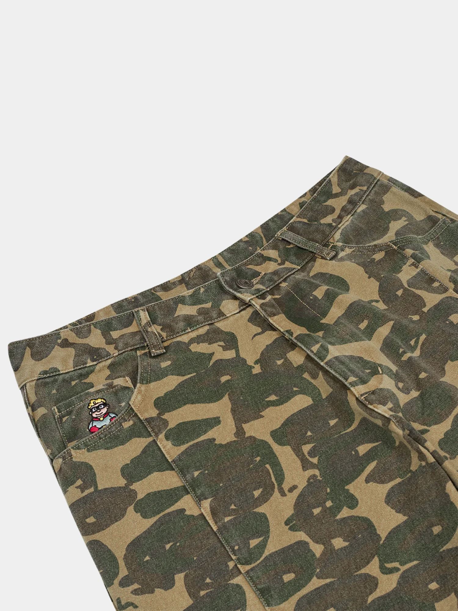 Джинсы KidSuper Face Camo Wide Leg Dark Green