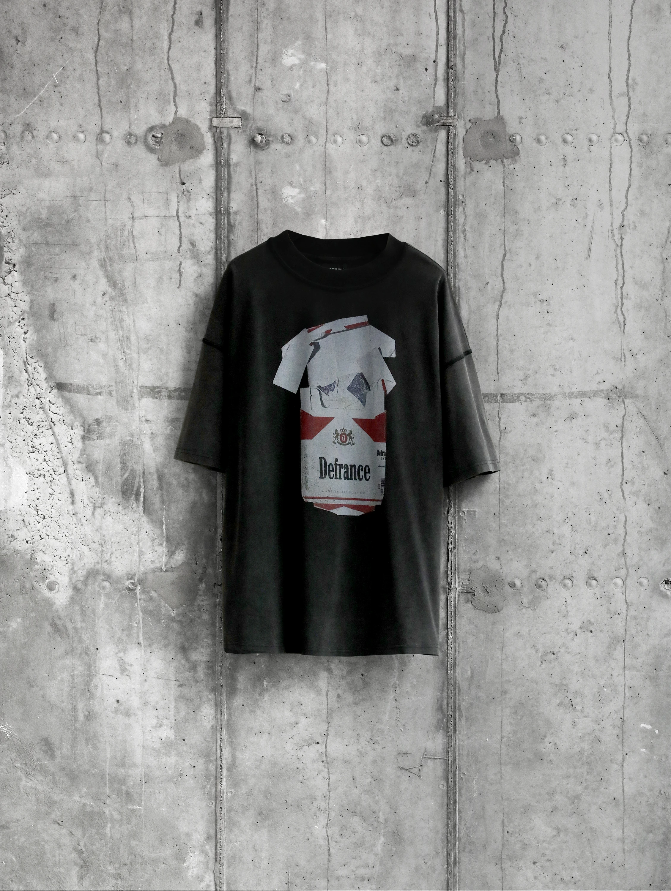 Футболка ARNODEFRANCE 'Antisocial Flavor Red' Washed Black