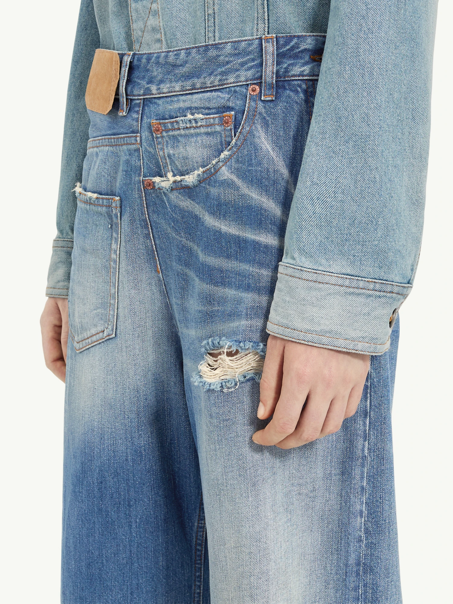 Женские джинсы MM6 Maison Margiela Reverse 5-Pocket Wide-Leg Medium Blue