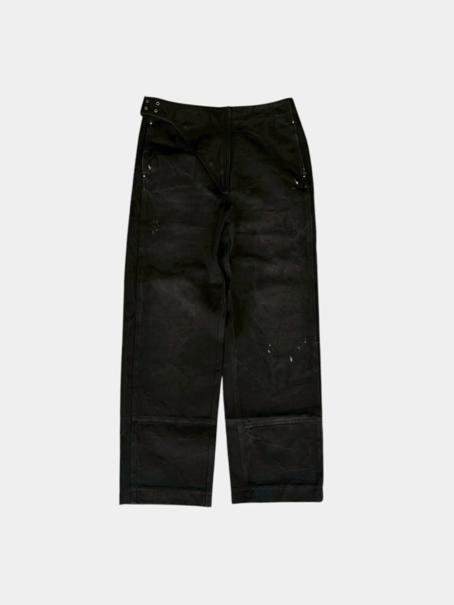 Джинсы OAMC Treated With White Spots With Belt Black