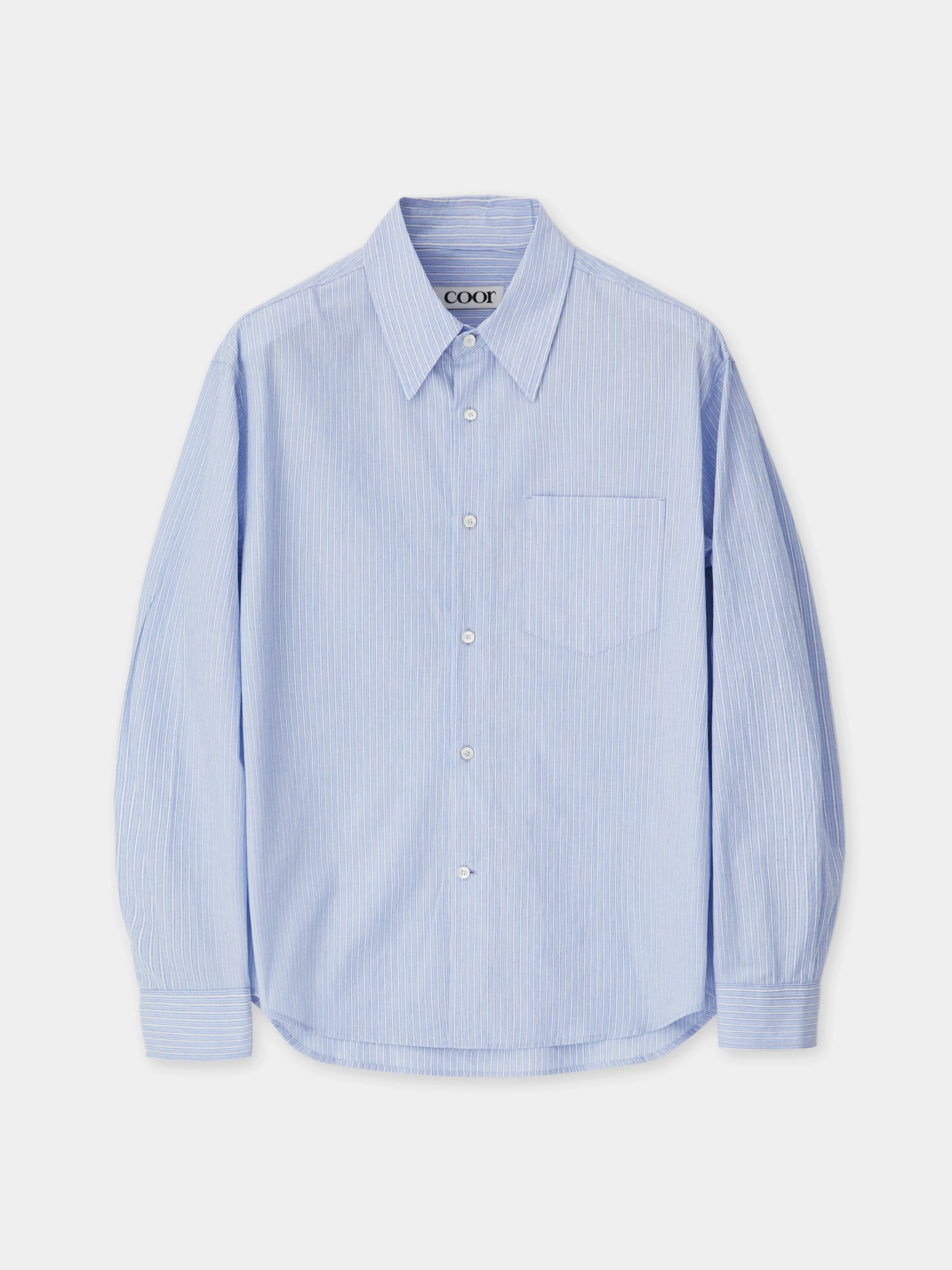 Рубашка COOR Textured Stripe Shirt Blue Stripe