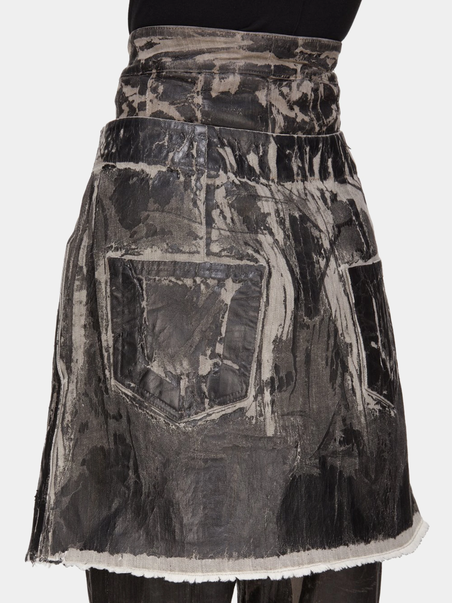Женская юбка RICK OWENS DRKSHDW Sisysnap Washesd Foil Black