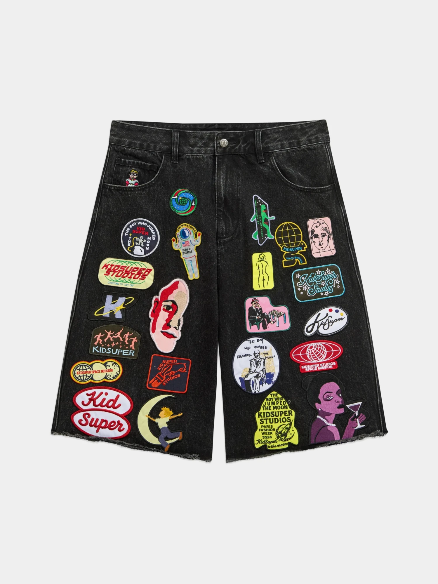 Шорты KidSuper Patches Denim Short Black