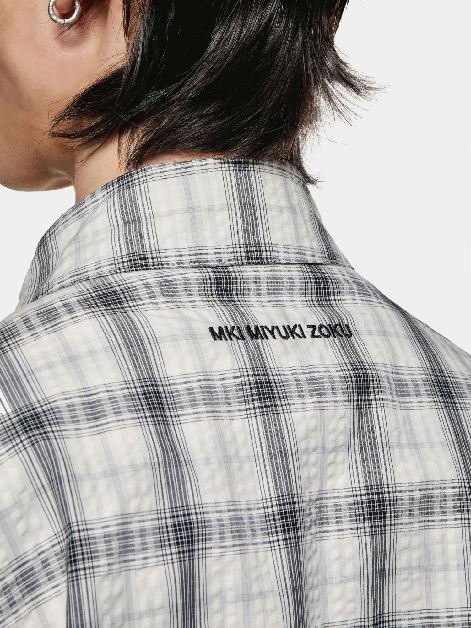 Рубашка MKI MIYUKI ZOKU Box Dress Off White Check