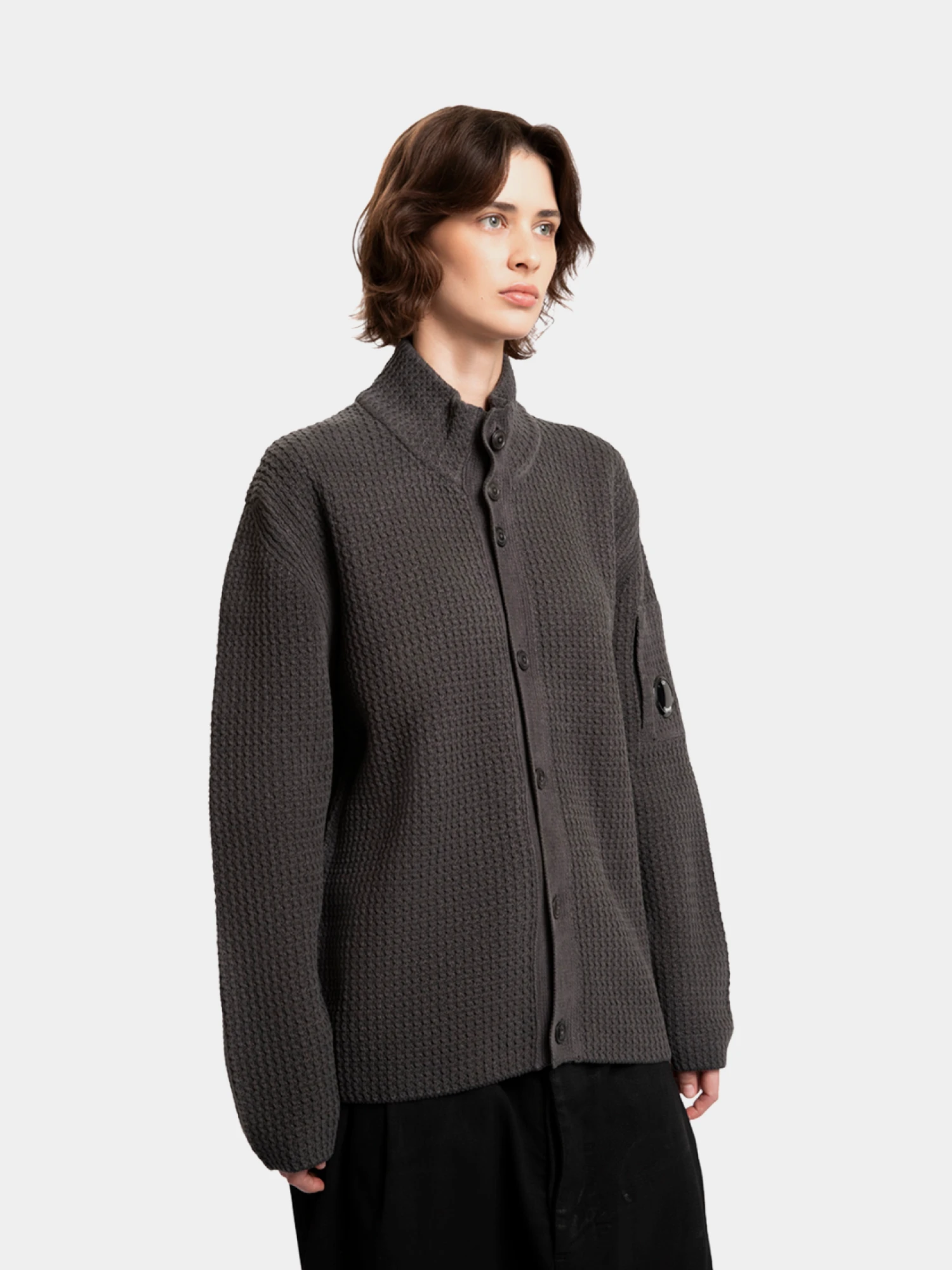 Кардиган C.P. Company Cotton Chenille Button Dark Shadow