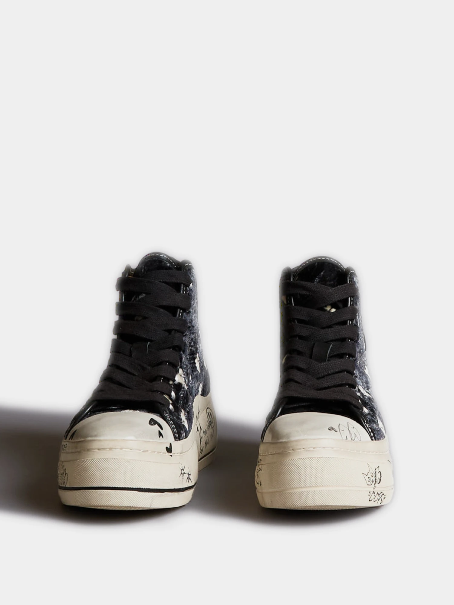 Женские кеды R13 Kurt High Top Hearts Black