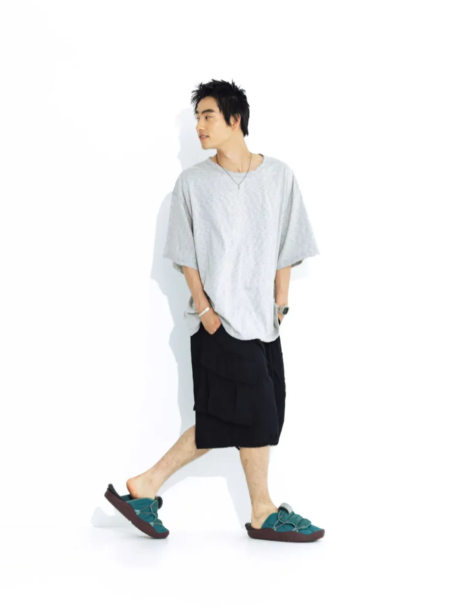 Футболка ANGLAN Cut off Half Tee Grey