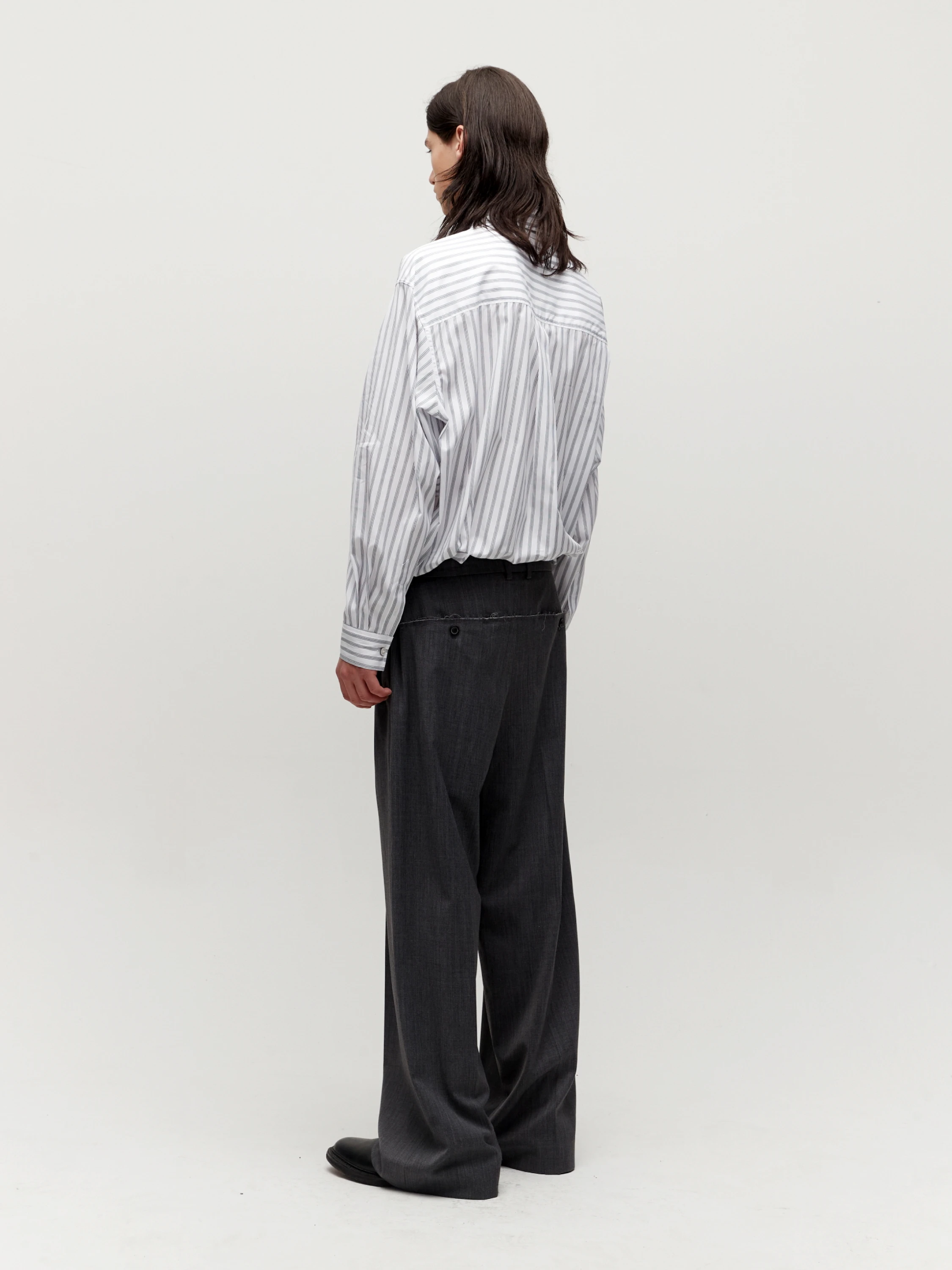 Брюки COOR Raw Cut 3 Pleat Charcoal Grey Melange