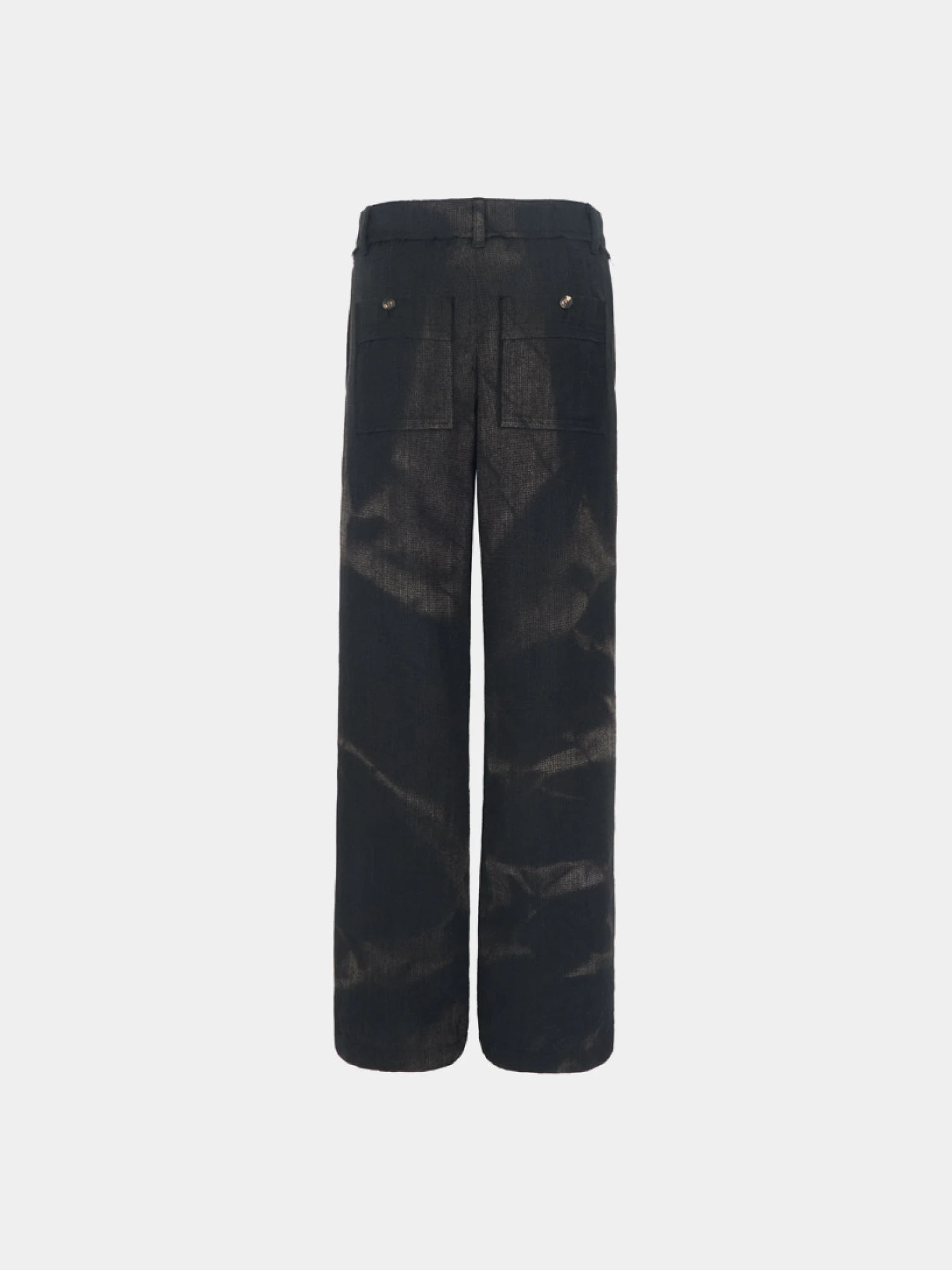 Брюки JIYONGKIM Sun-Bleached Raw Edged Straight Black
