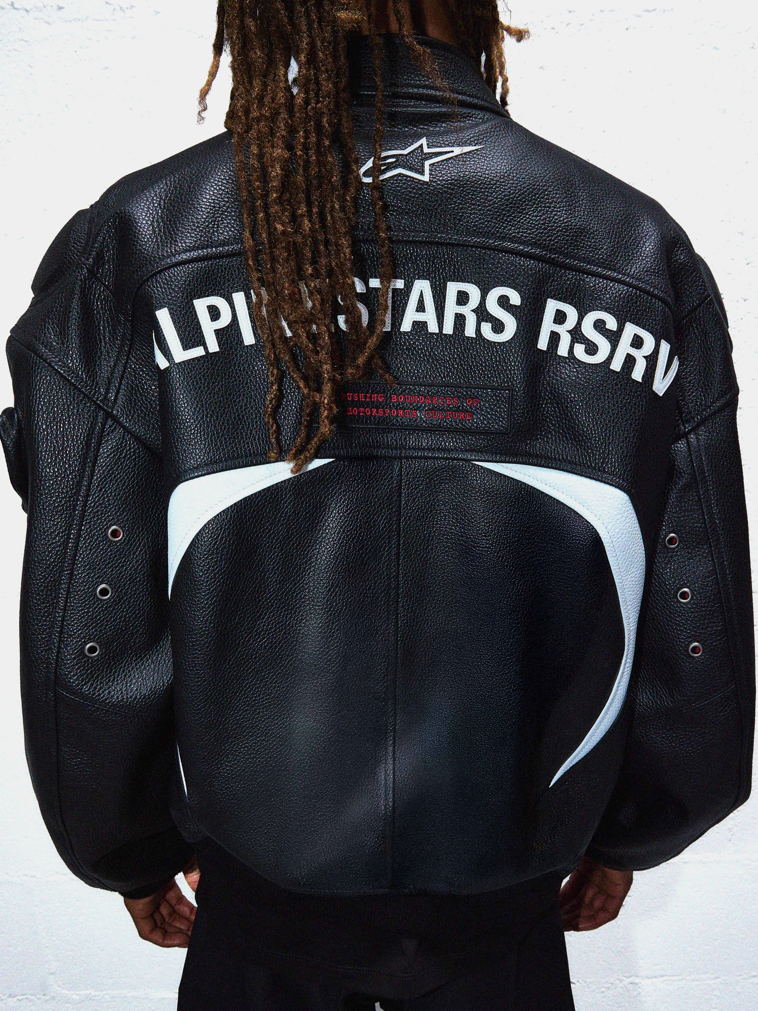 Кожаная куртка ALPINESTARS RSRV The Chief Bomber Blk/Wh/Red
