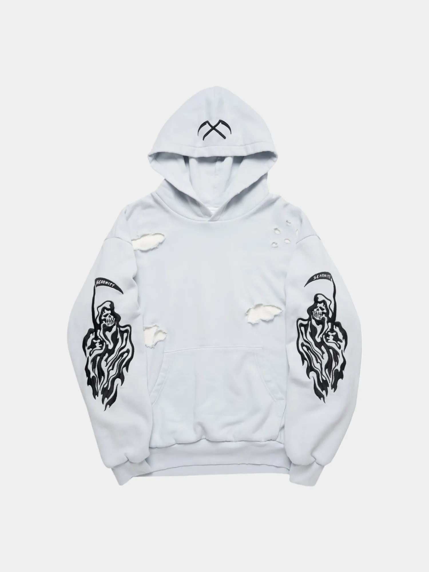 Худи WARREN LOTAS Serenity Reaper Distressed Ice Grey