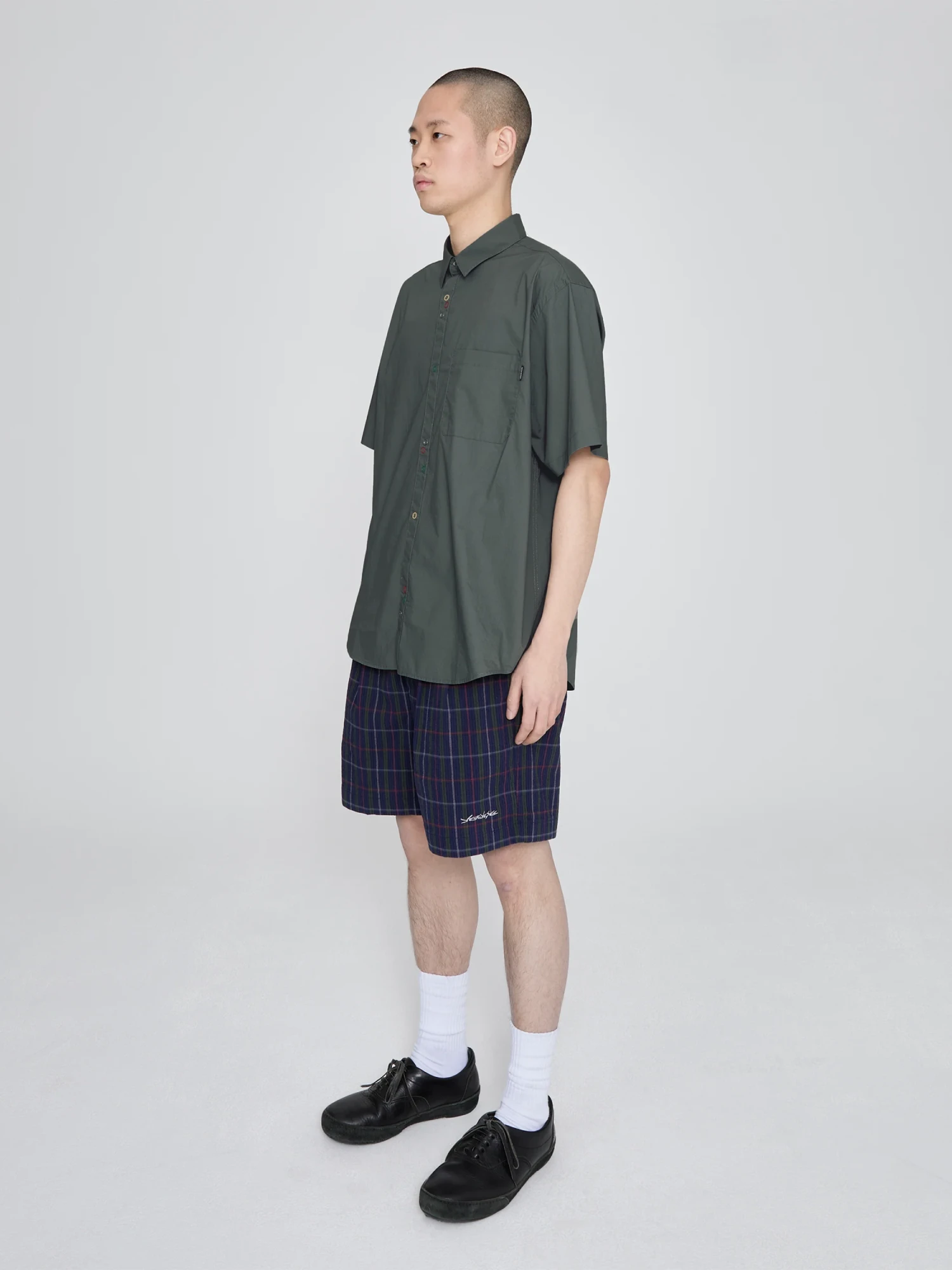 Шорты YESEYESEE Crinkled Fabric Check Blue