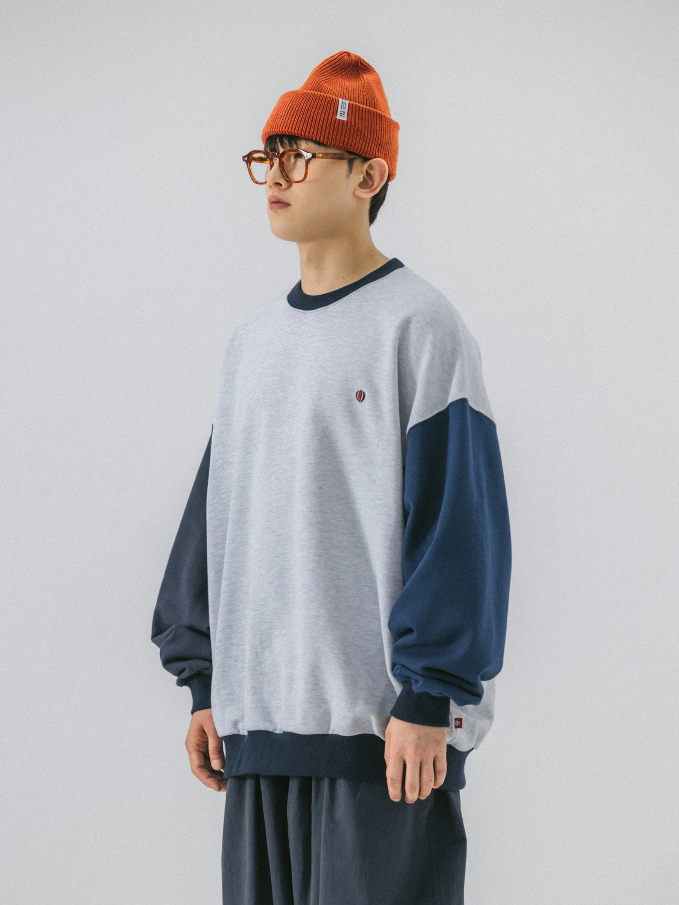 Свитшот ANGLAN Multi Color Wappen White Melange