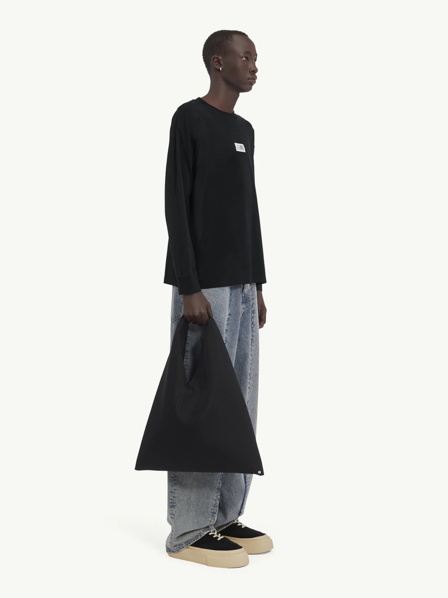 Лонгслив MM6 Maison Margiela Logo Patch Black
