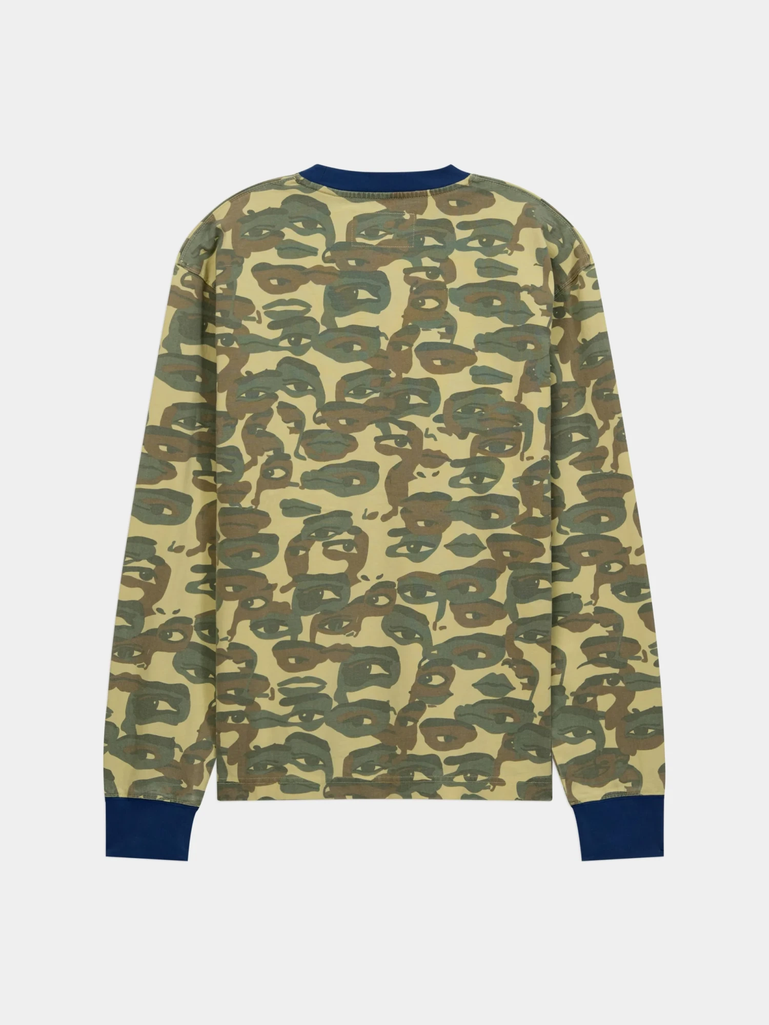 Лонгслив KidSuper Face Camo Heavy Wash Blue Rib