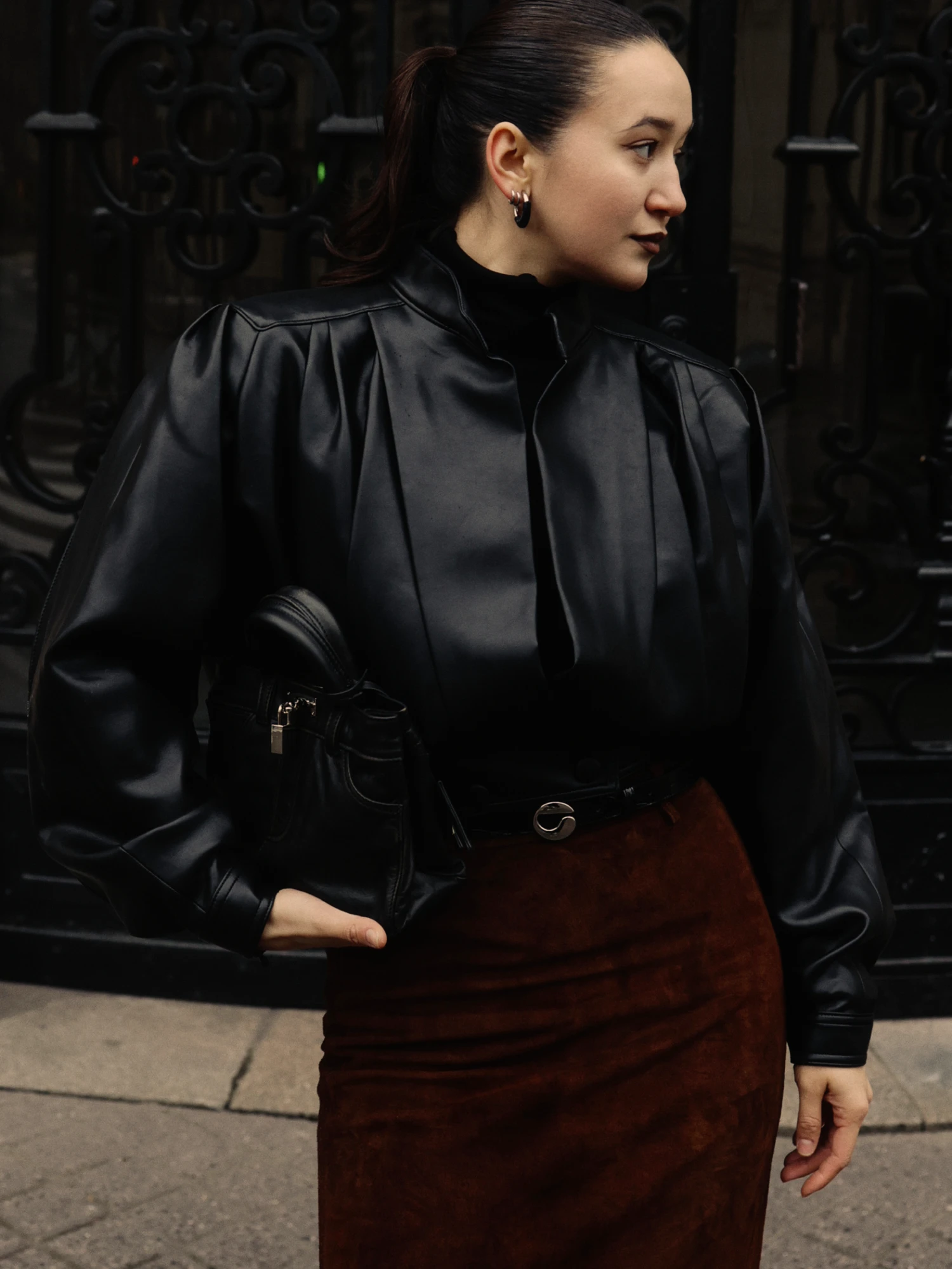 Женский ремень Coperni Croco Logo Skinny Black
