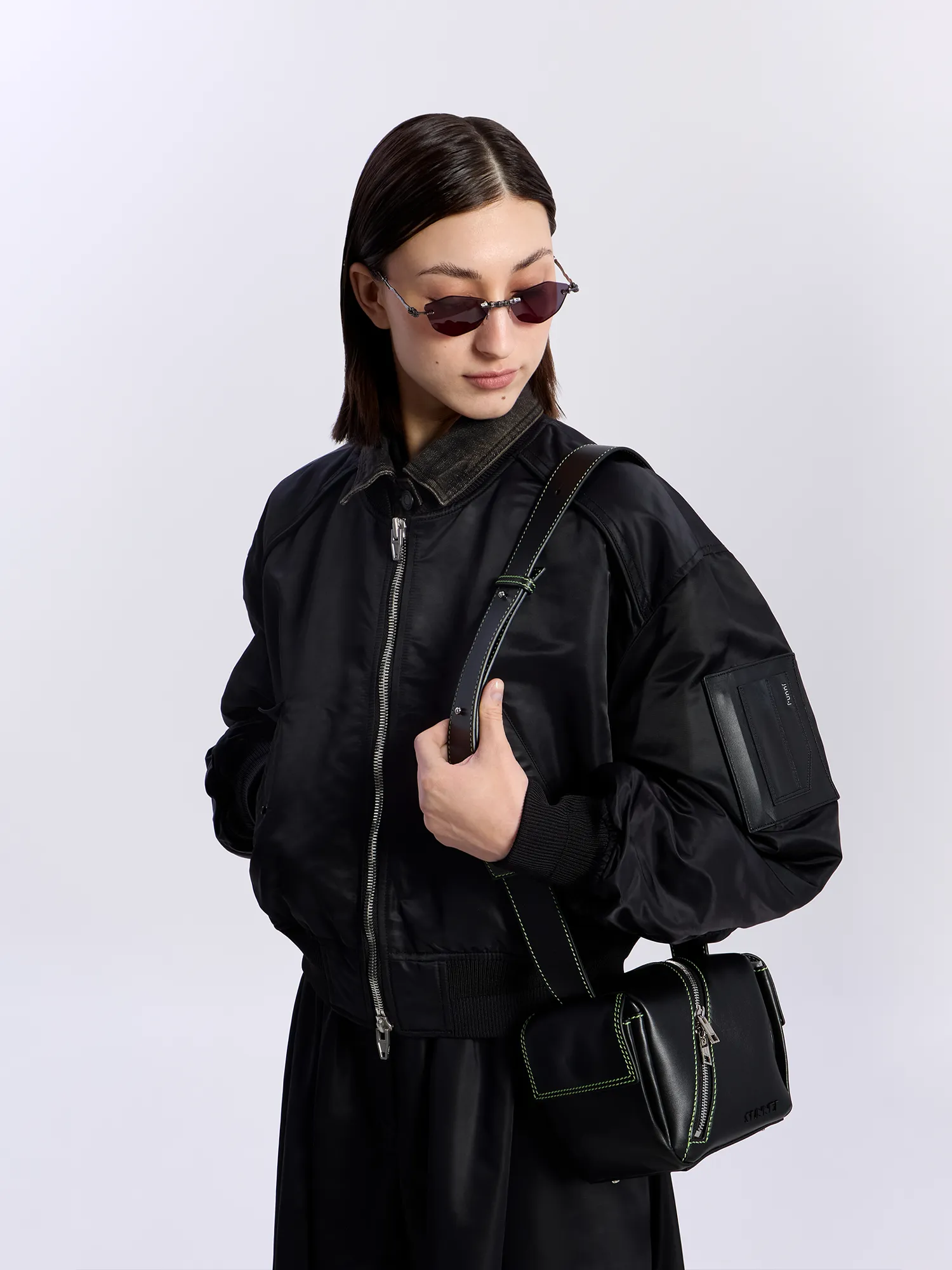 Женская сумка Sunnei Lacubetto Cross Zip Black