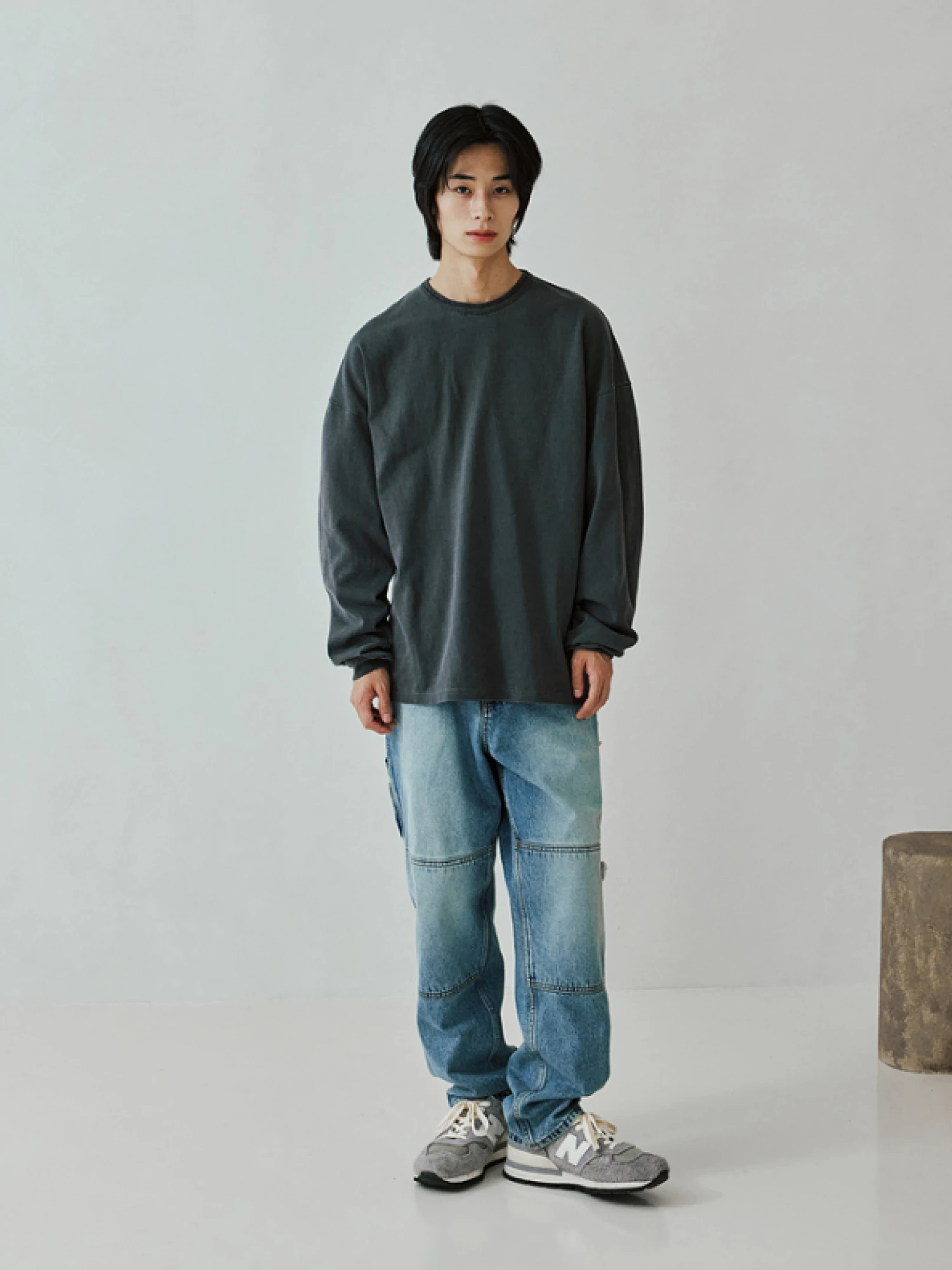 Лонгслив FrizmWORKS Og Pigment Dyeing L/S Charcoal