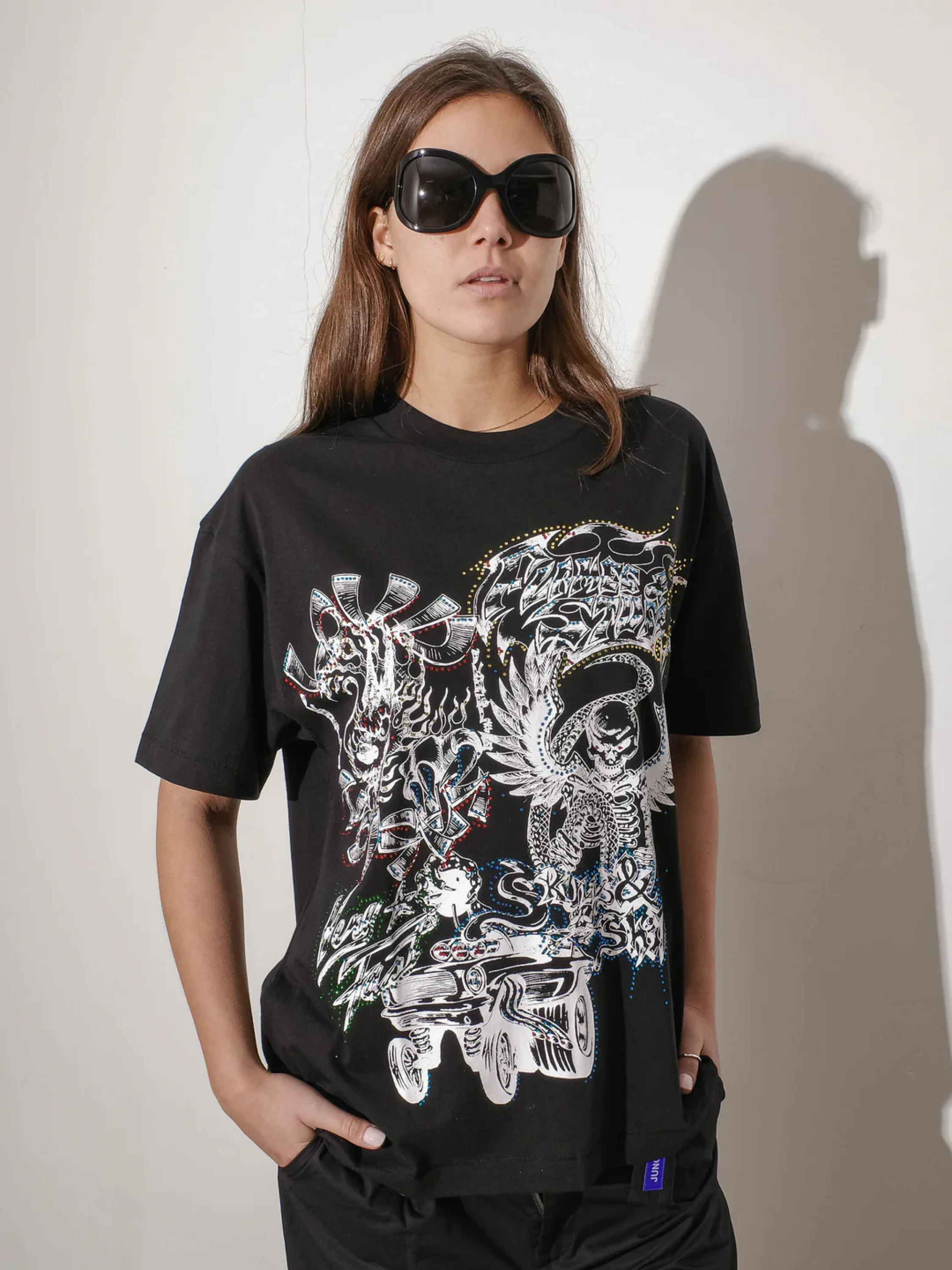 Футболка Jungles Jungles Flames N Stuff Rhinestone Black