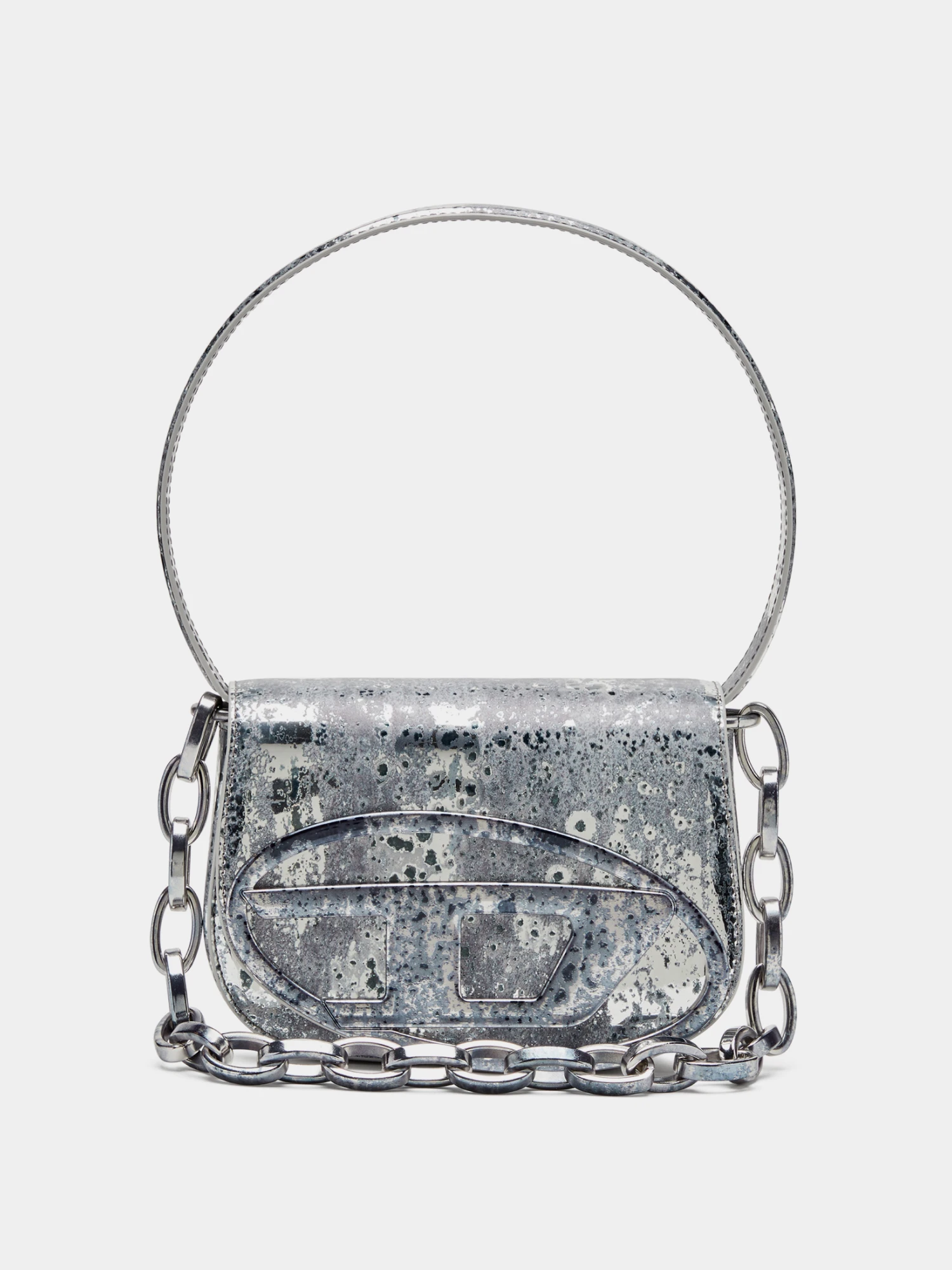 Женская сумка Diesel 1DR Shoulder Silver/Gun Metal