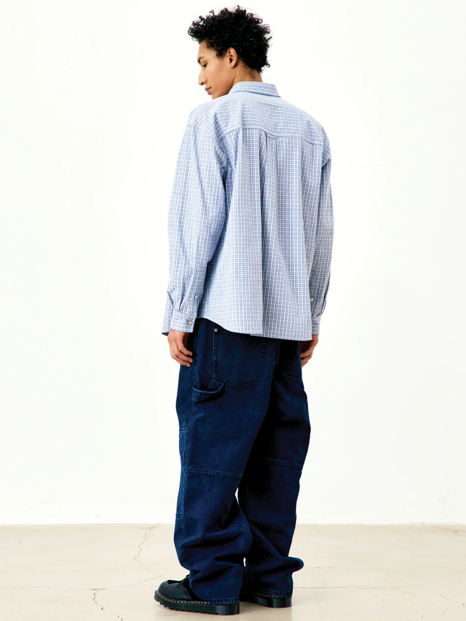 Рубашка COOR Block Checkered One Pocket Blue Check