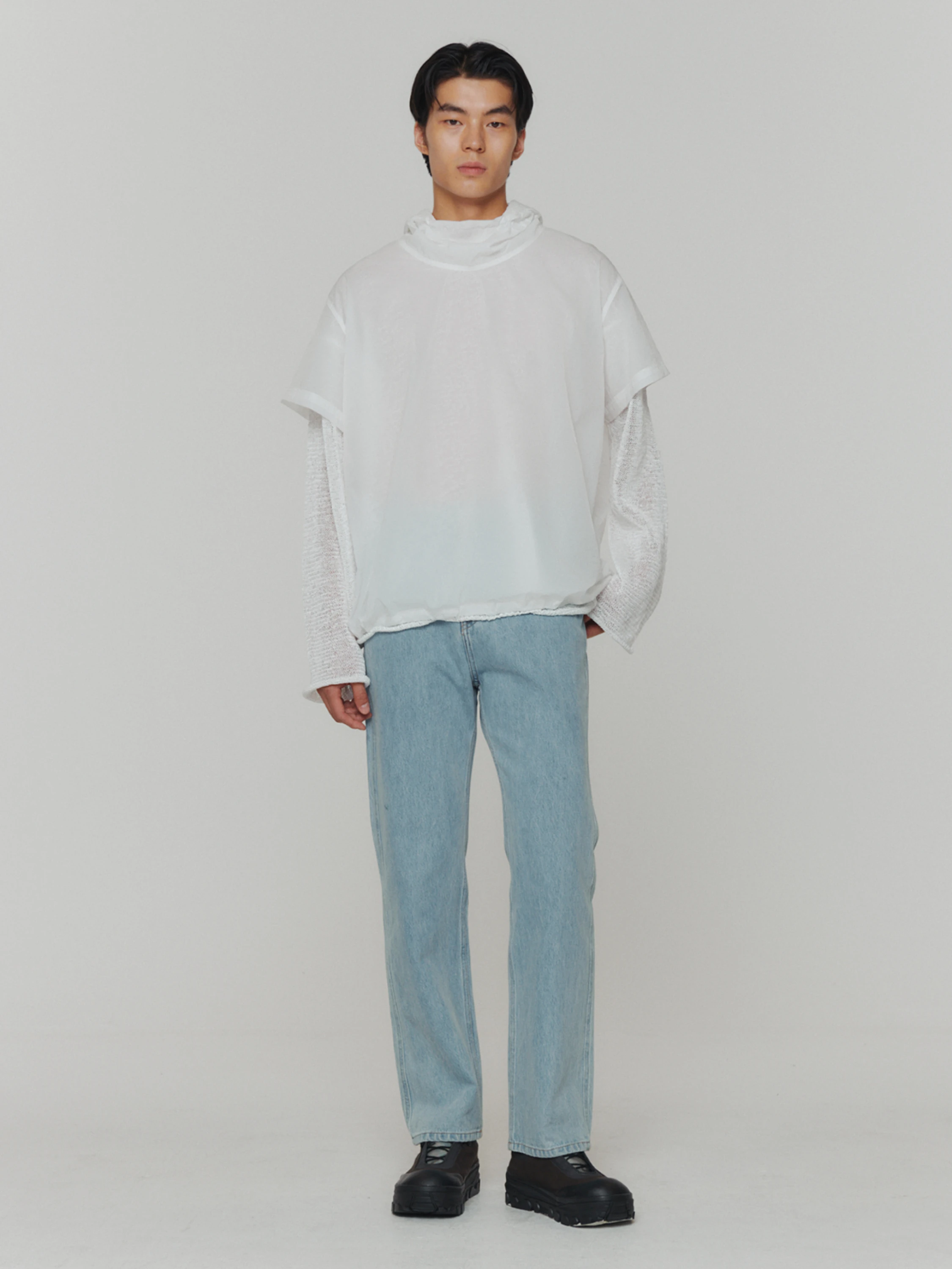 Джинсы AMOMENTO Men's Straight Fit Denim Light Blue