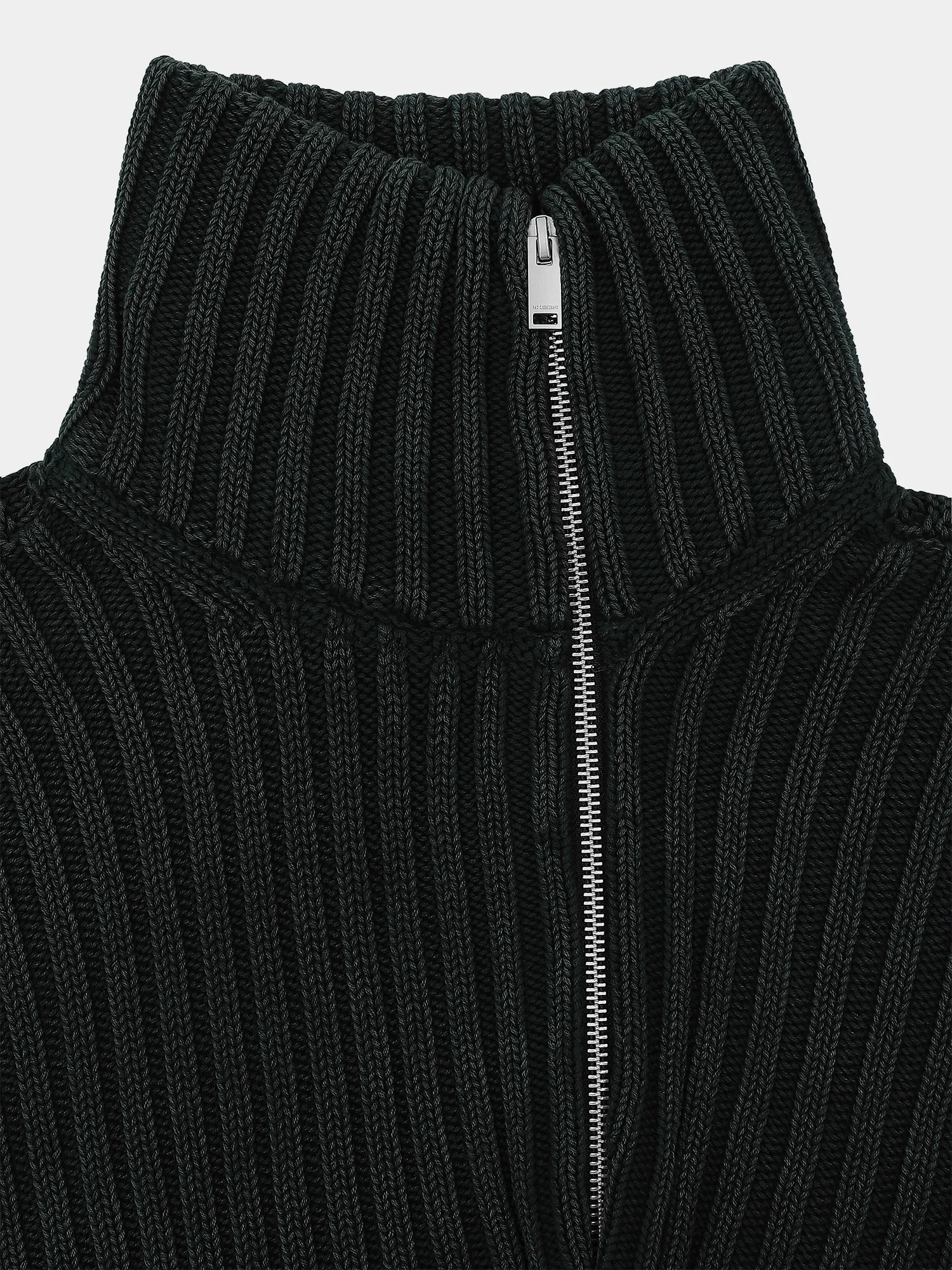 Толстовка Han Kjøbenhavn Washed Zip Rib Knit Dark Green