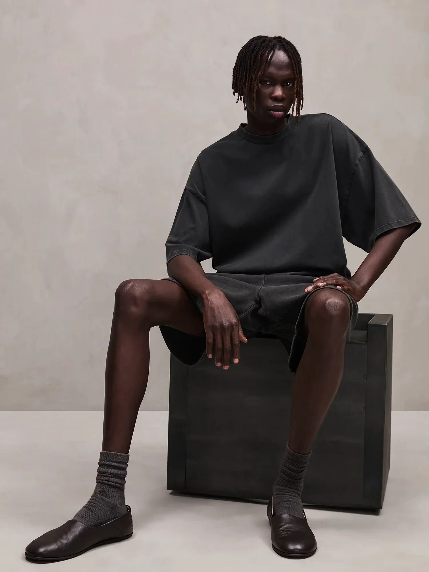 Футболка entire studios Heavy Boxy Washed Black