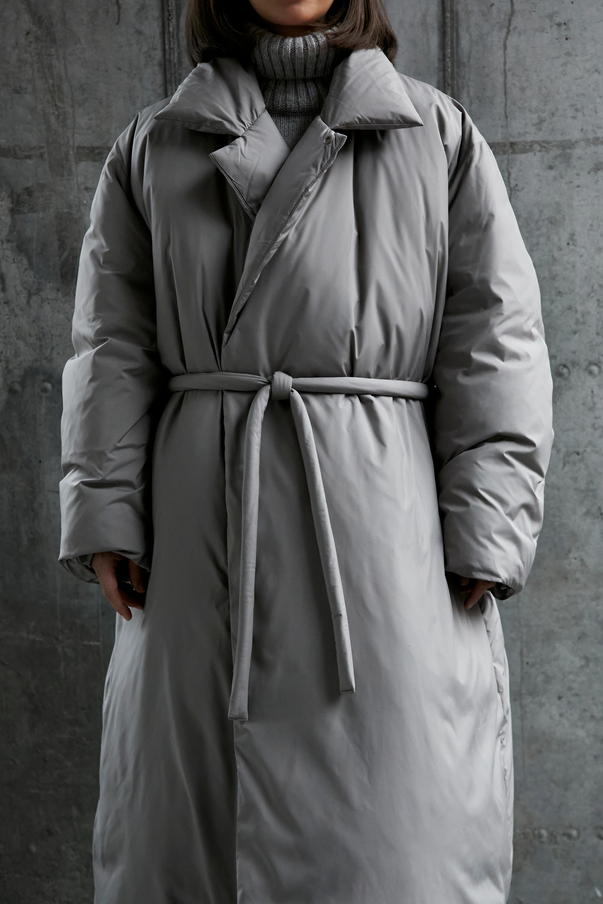 Пуховик AMOMENTO Down Puffer Long Coat Beige