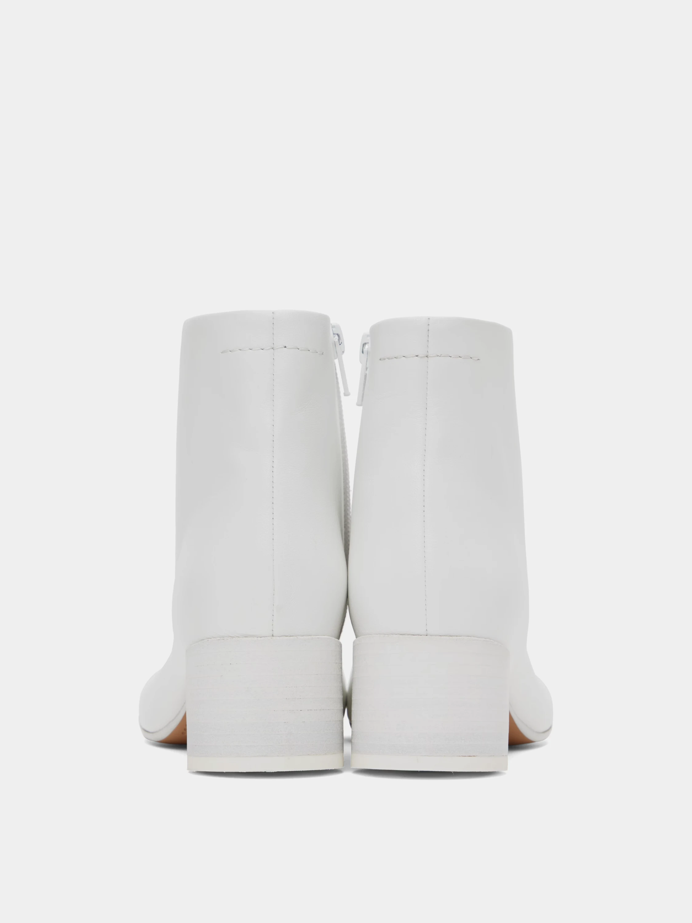 Женские ботинки MM6 Maison Margiela Leather Ankle Boots White