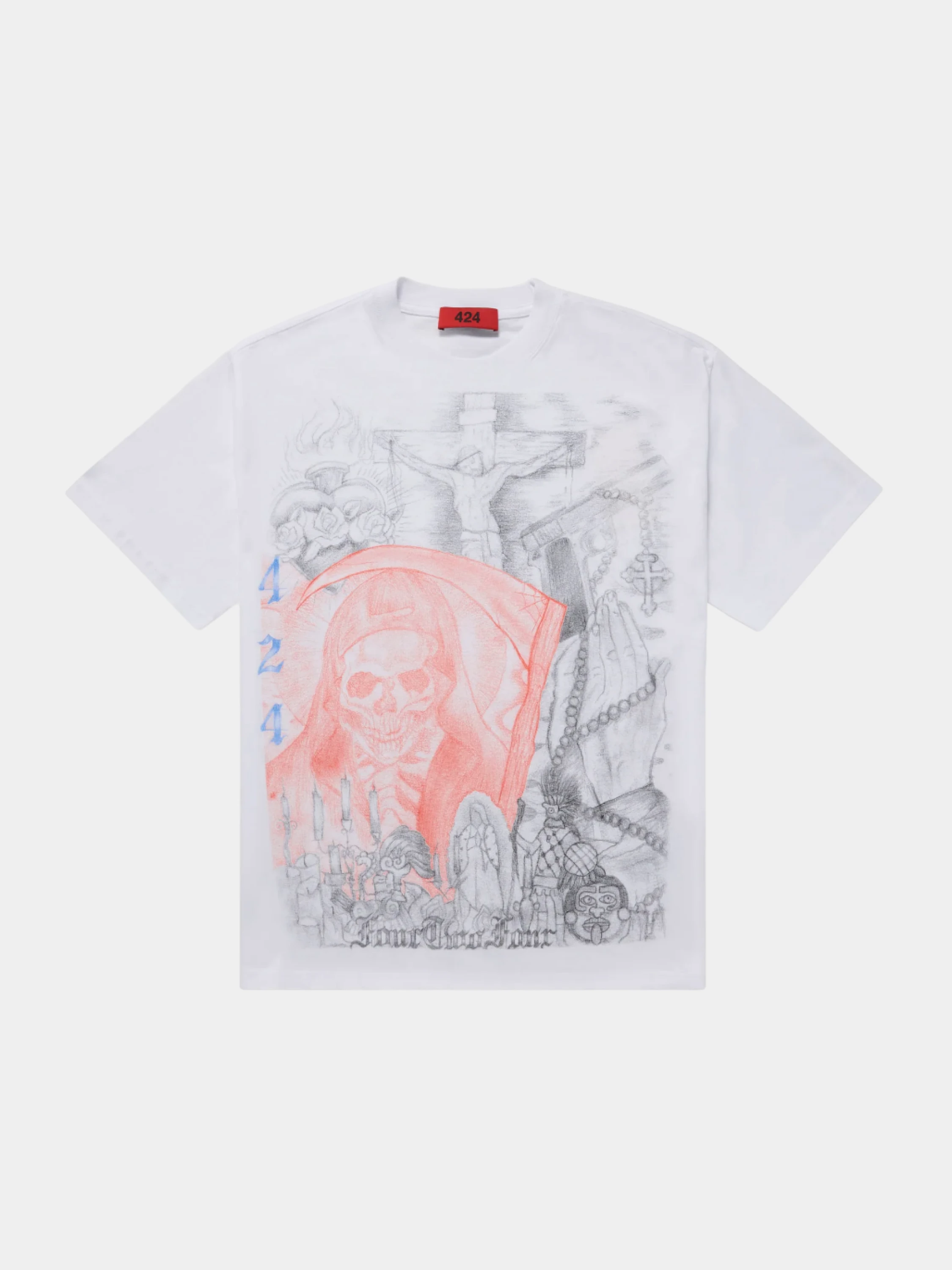 Футболка 424 Loose T-shirt Valentina Death White