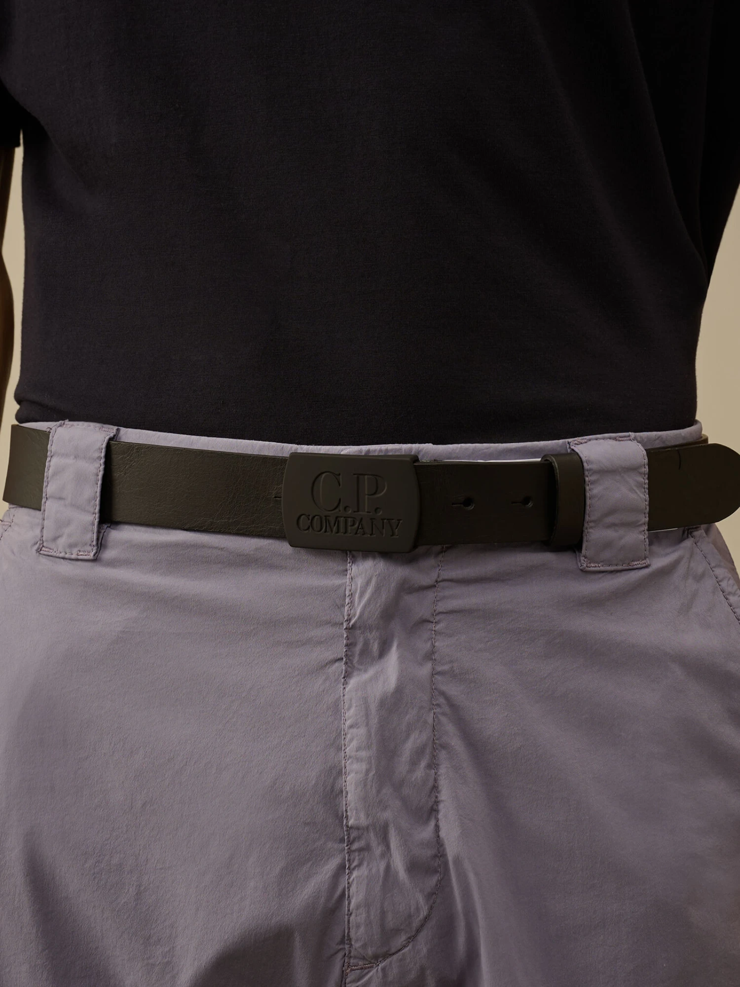 Ремень C.P. Company Leather Logo Belt Black