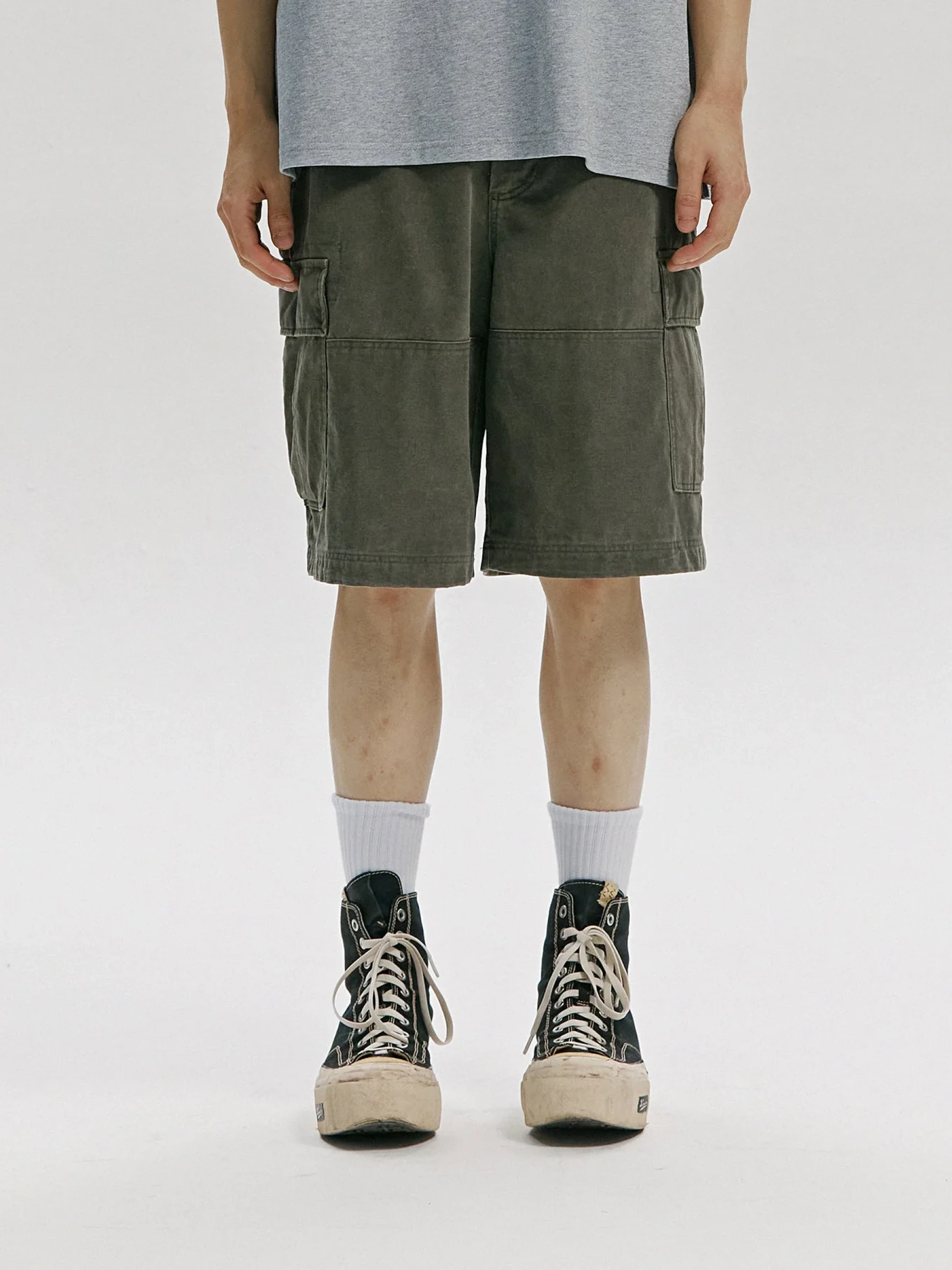 Шорты FrizmWORKS Faded Cotton Cargo Olive