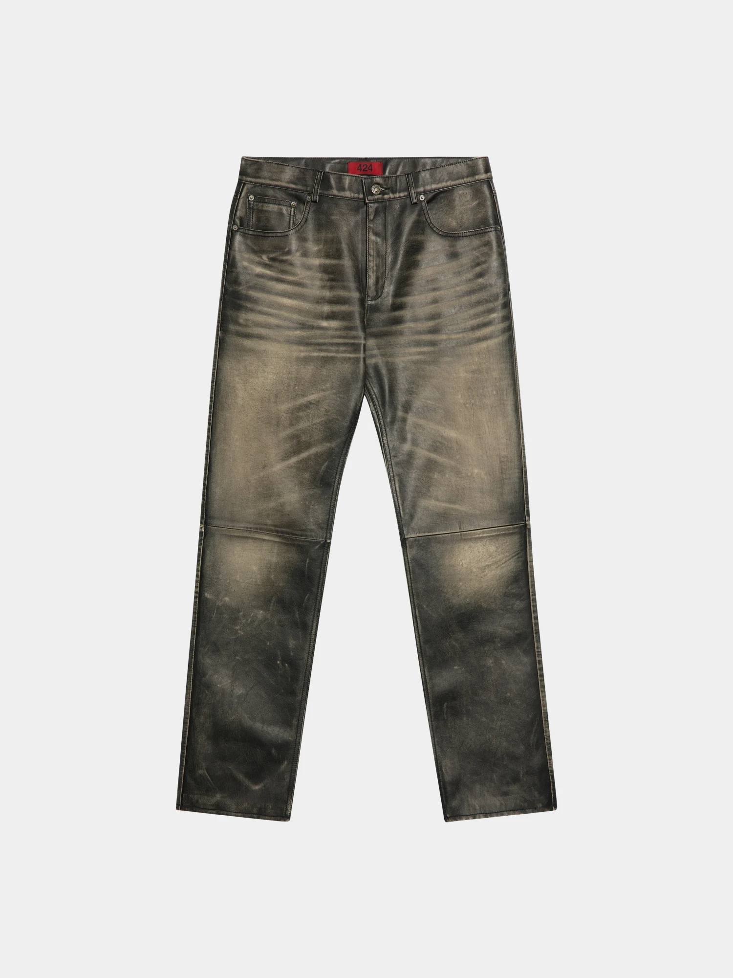 Кожаные брюки 424 Leather Rub Off Pant Black