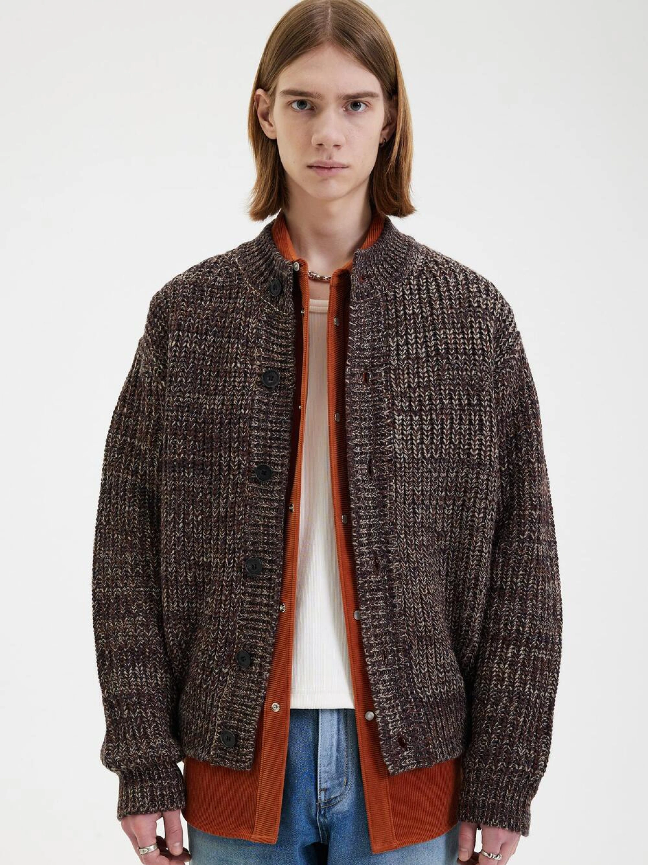 Кардиган AFTER PRAY Terre Intarsia Knit Brown