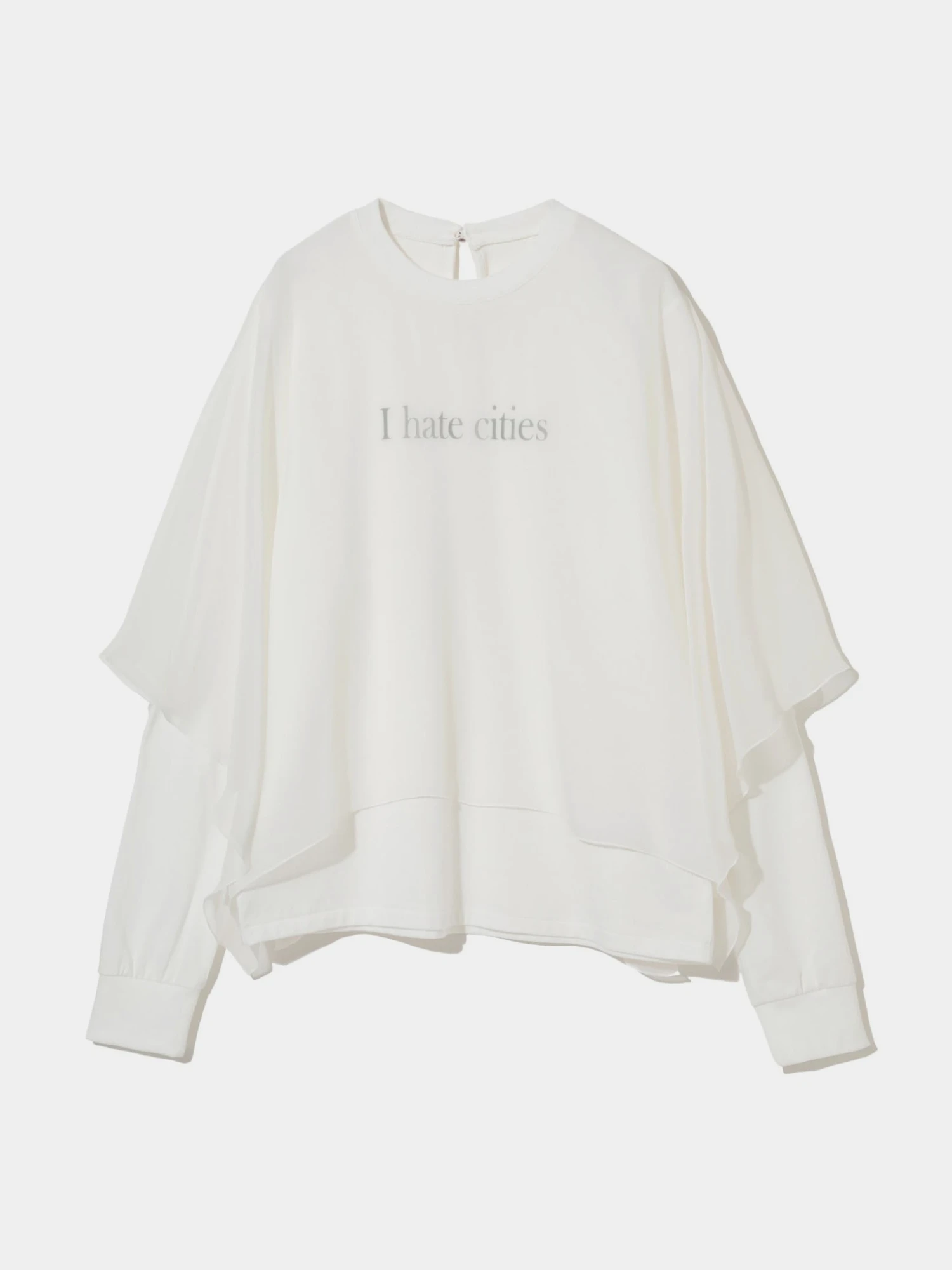 Лонгслив UNDERCOVER Georgette Flap Graphic Print Off White