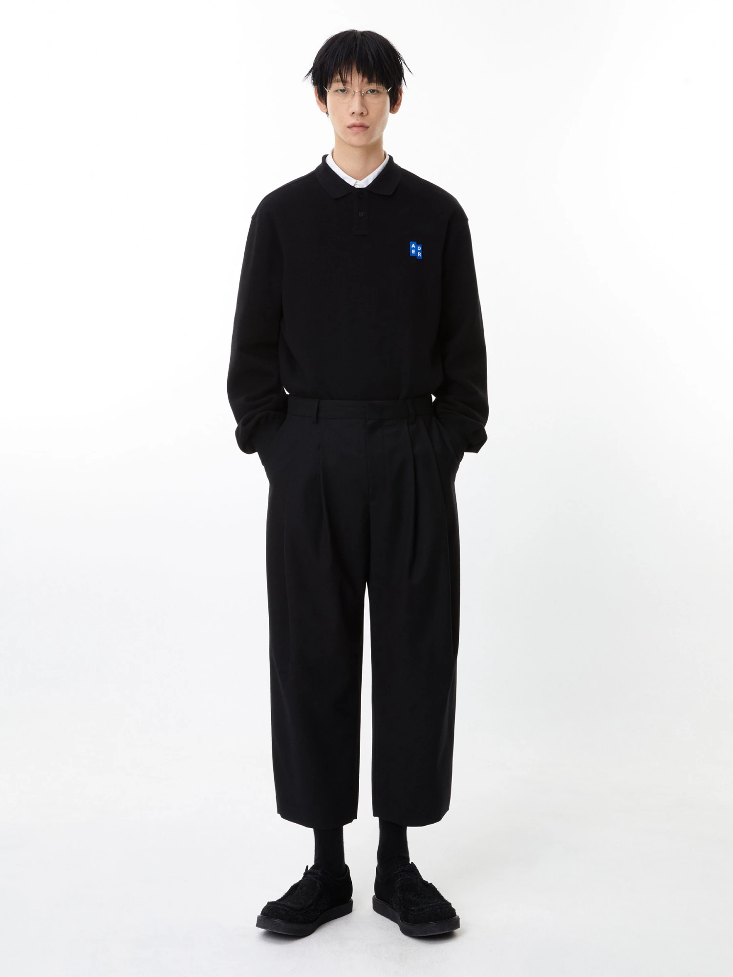 Поло ADERERROR Sig; BL Tag 04 Black
